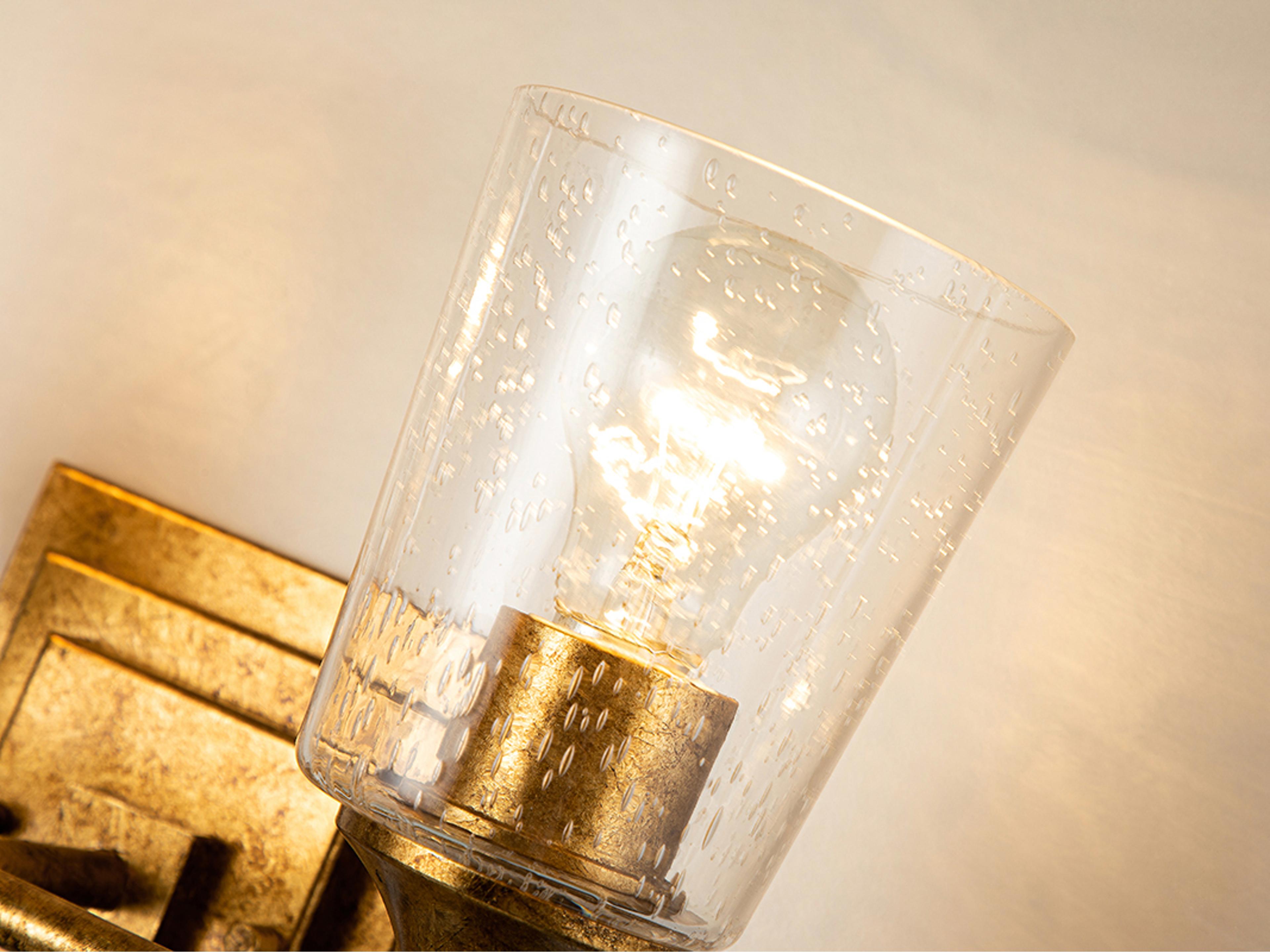 Lucas McKearn Vetiver 2-Light Gold Leaf Glass Vanity Light