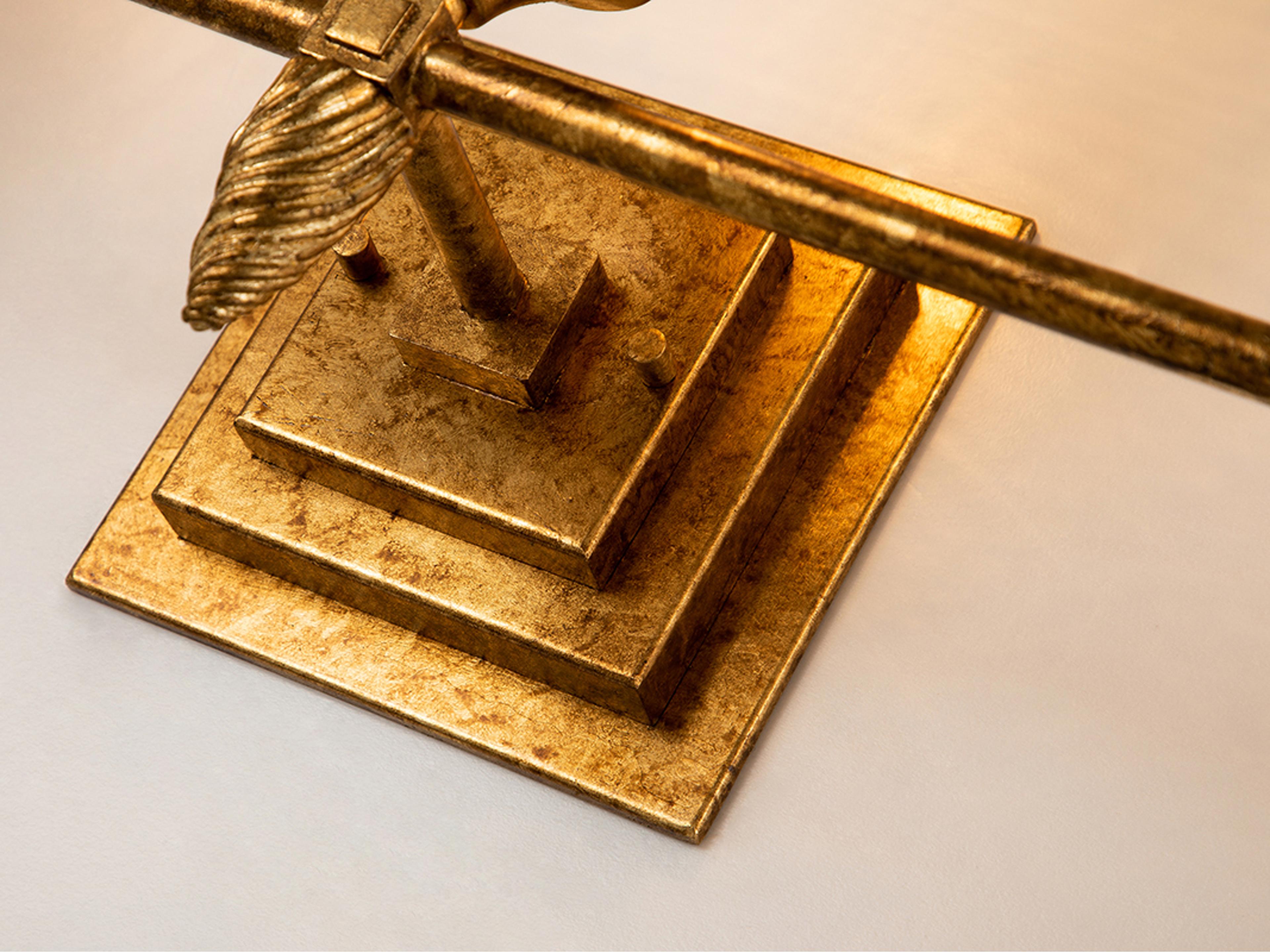 Lucas McKearn Vetiver 3-Light Gold Leaf Glass Vanity Light