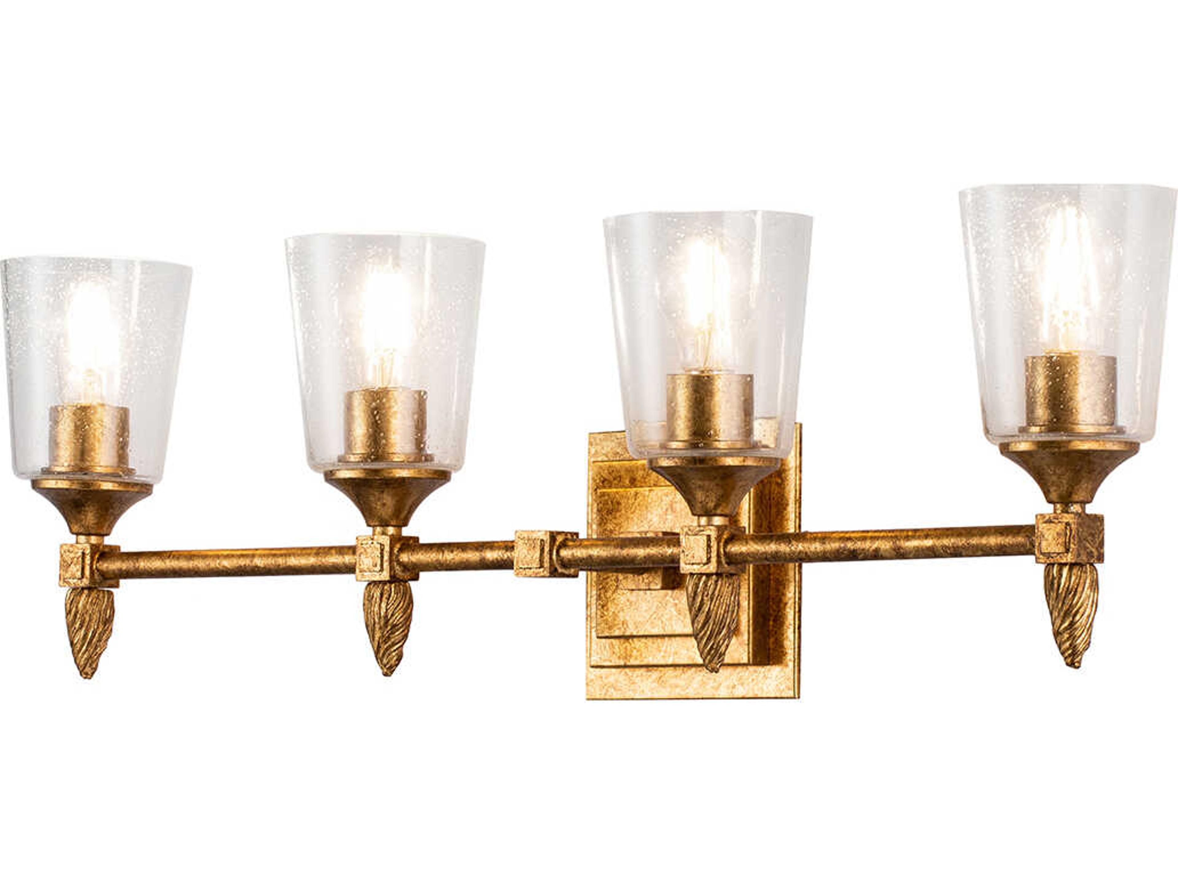 Vetiver 4-Light Gold Leaf Vanity Light