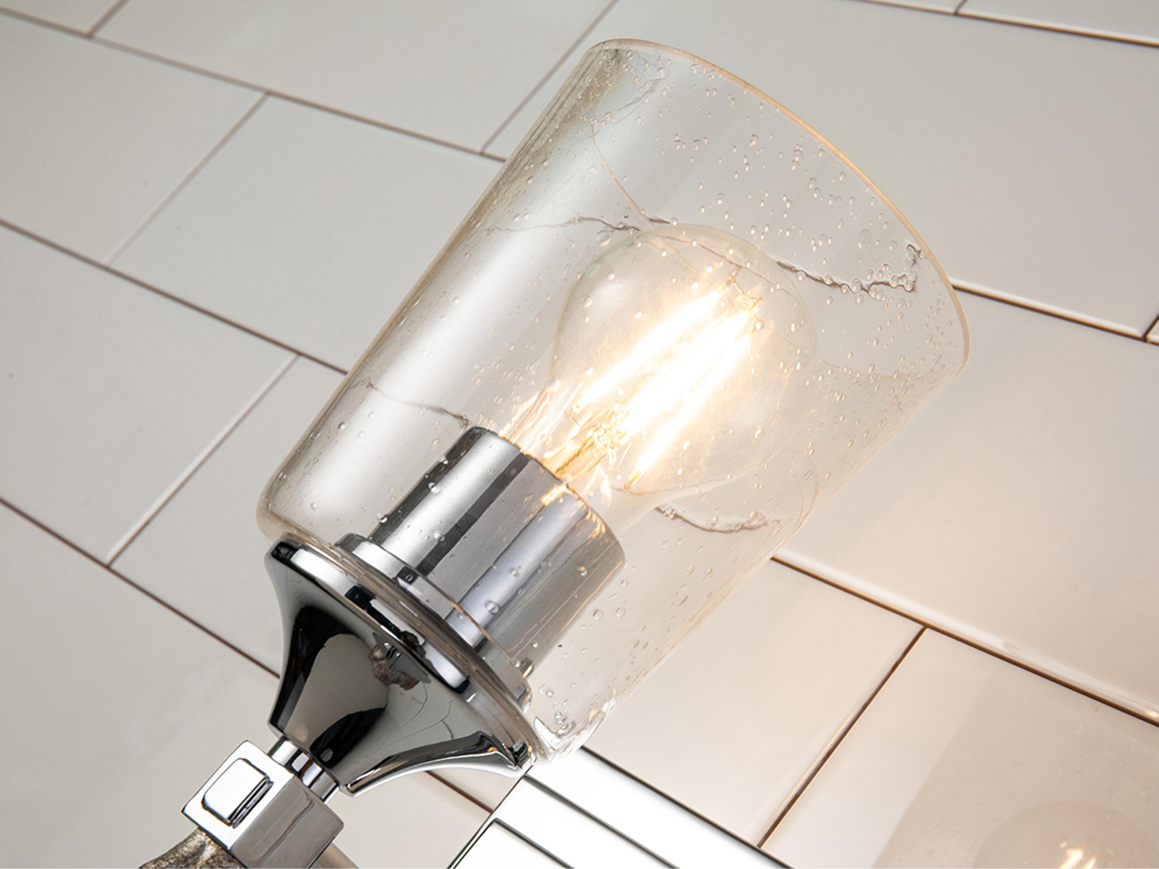 Lucas McKearn Vetiver 1-Light Polished Chrome Glass Wall Sconce