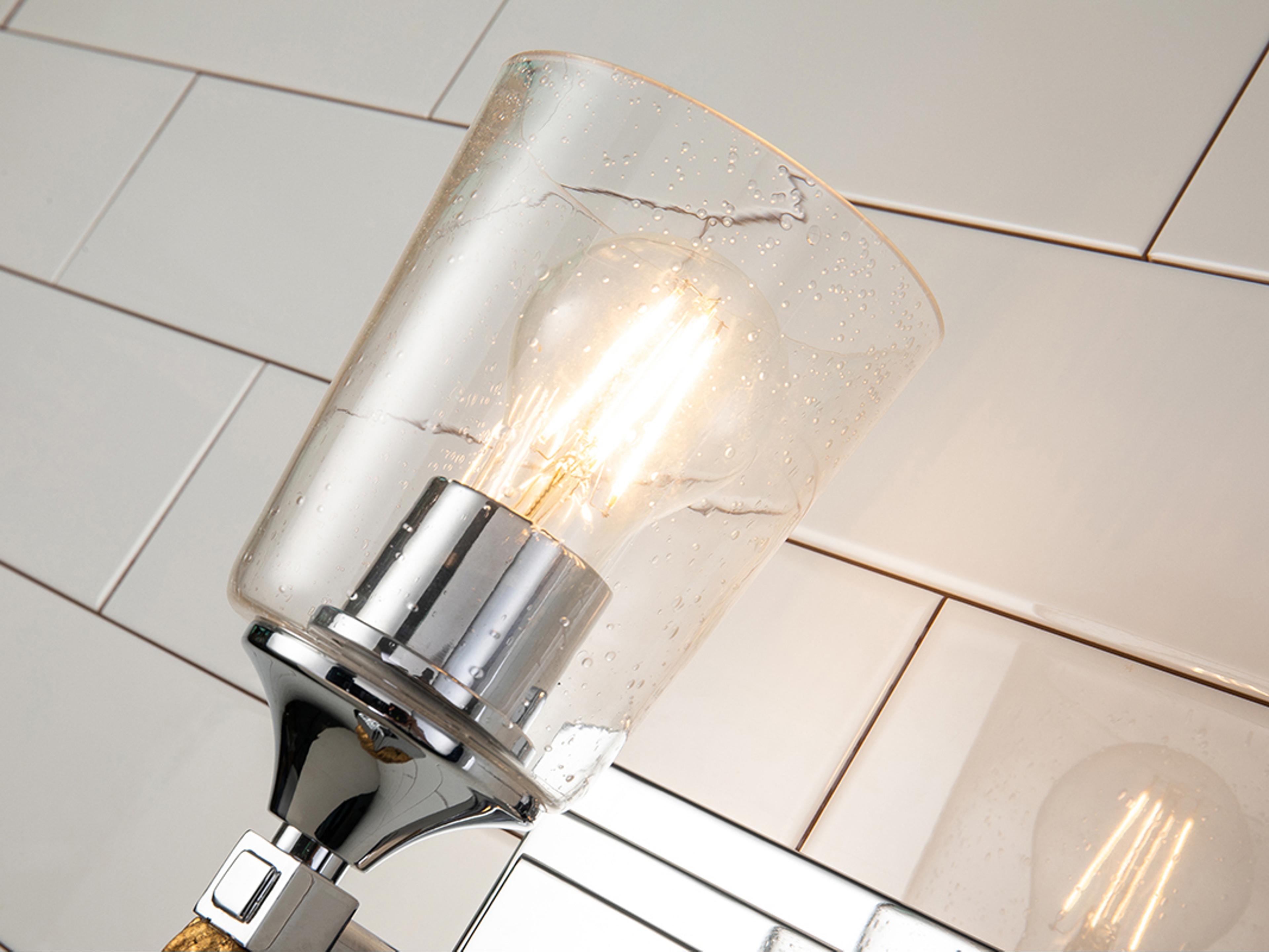 Lucas McKearn Vetiver 1-Light Polished Chrome Glass Wall Sconce