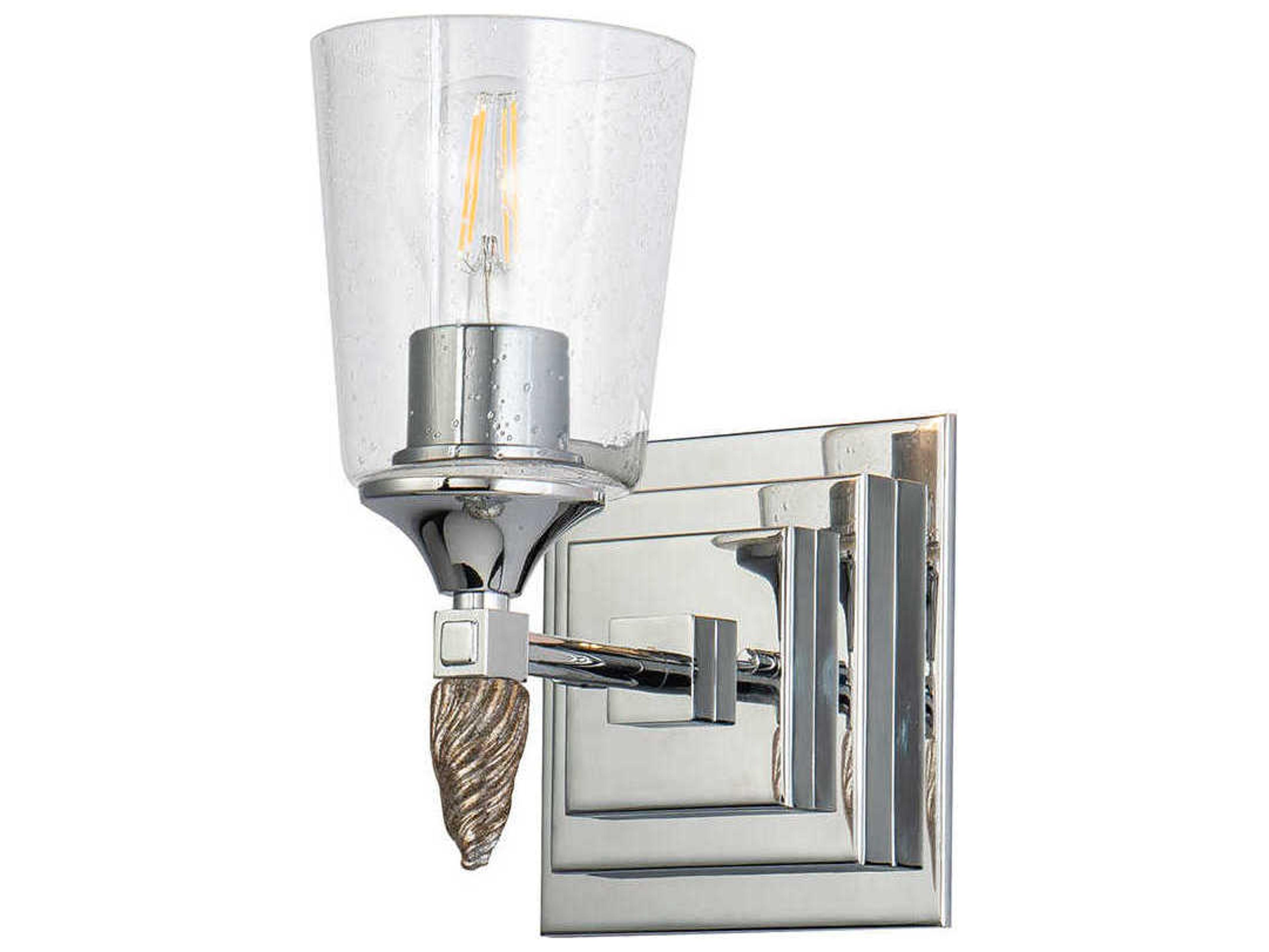 Lucas McKearn Vetiver 1-Light Polished Chrome Glass Wall Sconce