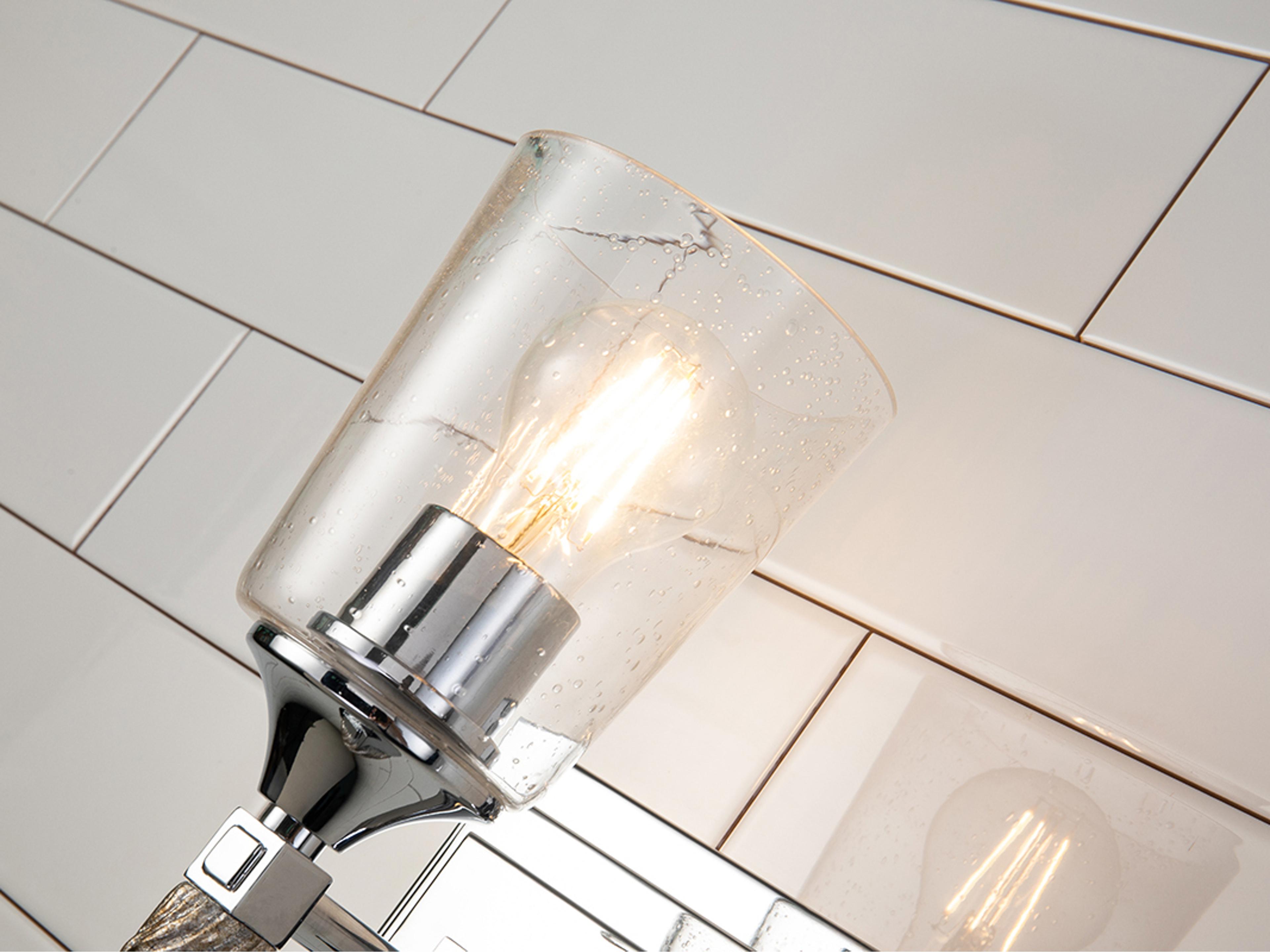 Lucas McKearn Vetiver 1-Light Polished Chrome Glass Wall Sconce