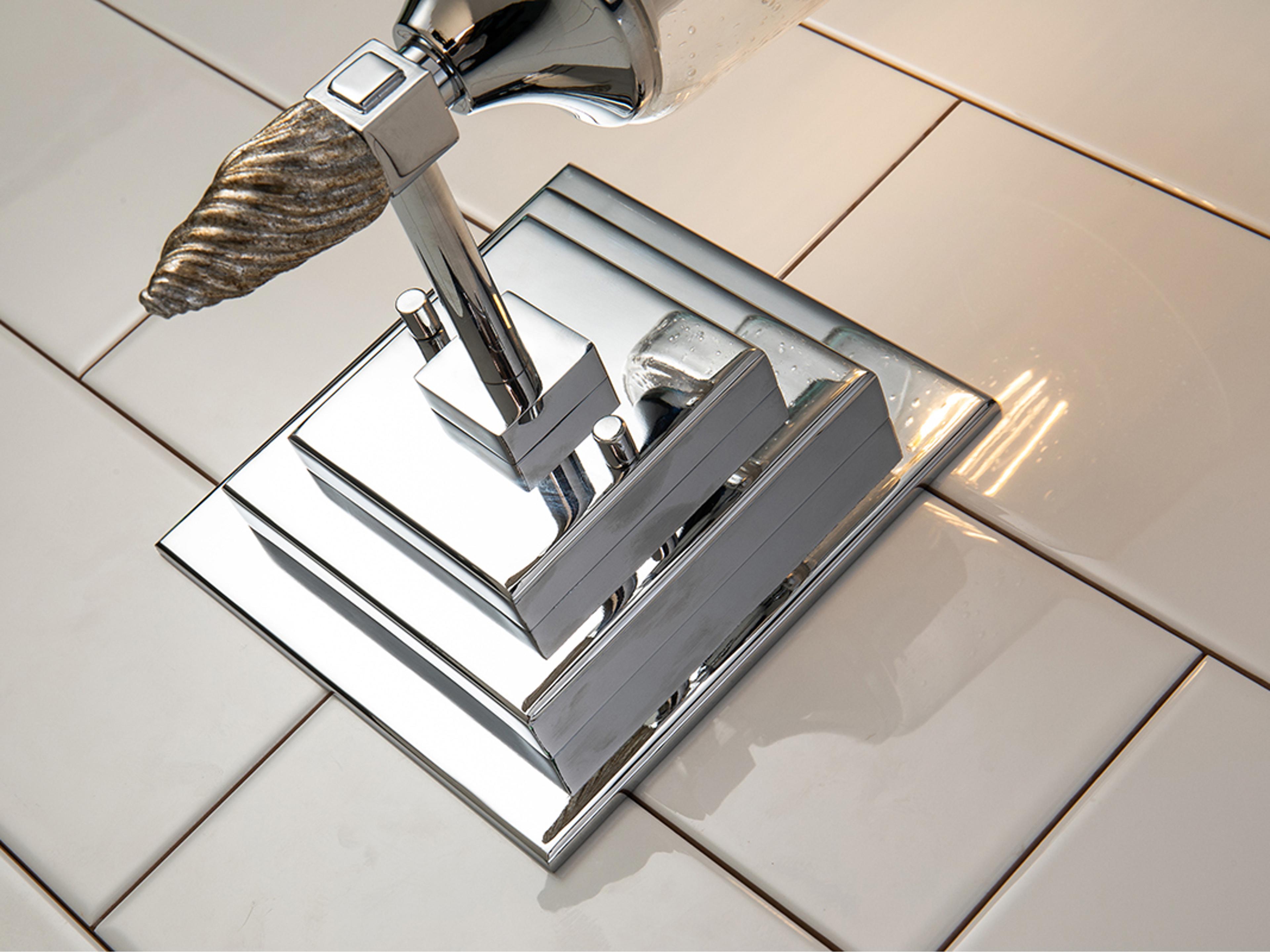 Lucas McKearn Vetiver 1-Light Polished Chrome Glass Wall Sconce