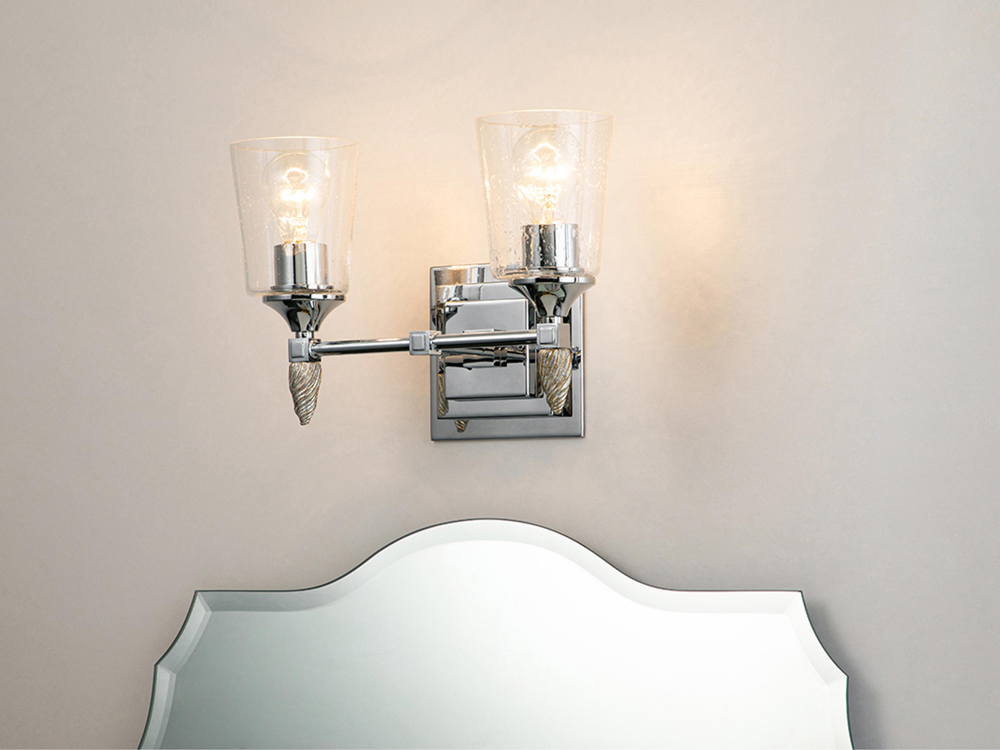 Lucas McKearn Vetiver 2-Light Polished Chrome Glass Vanity Light