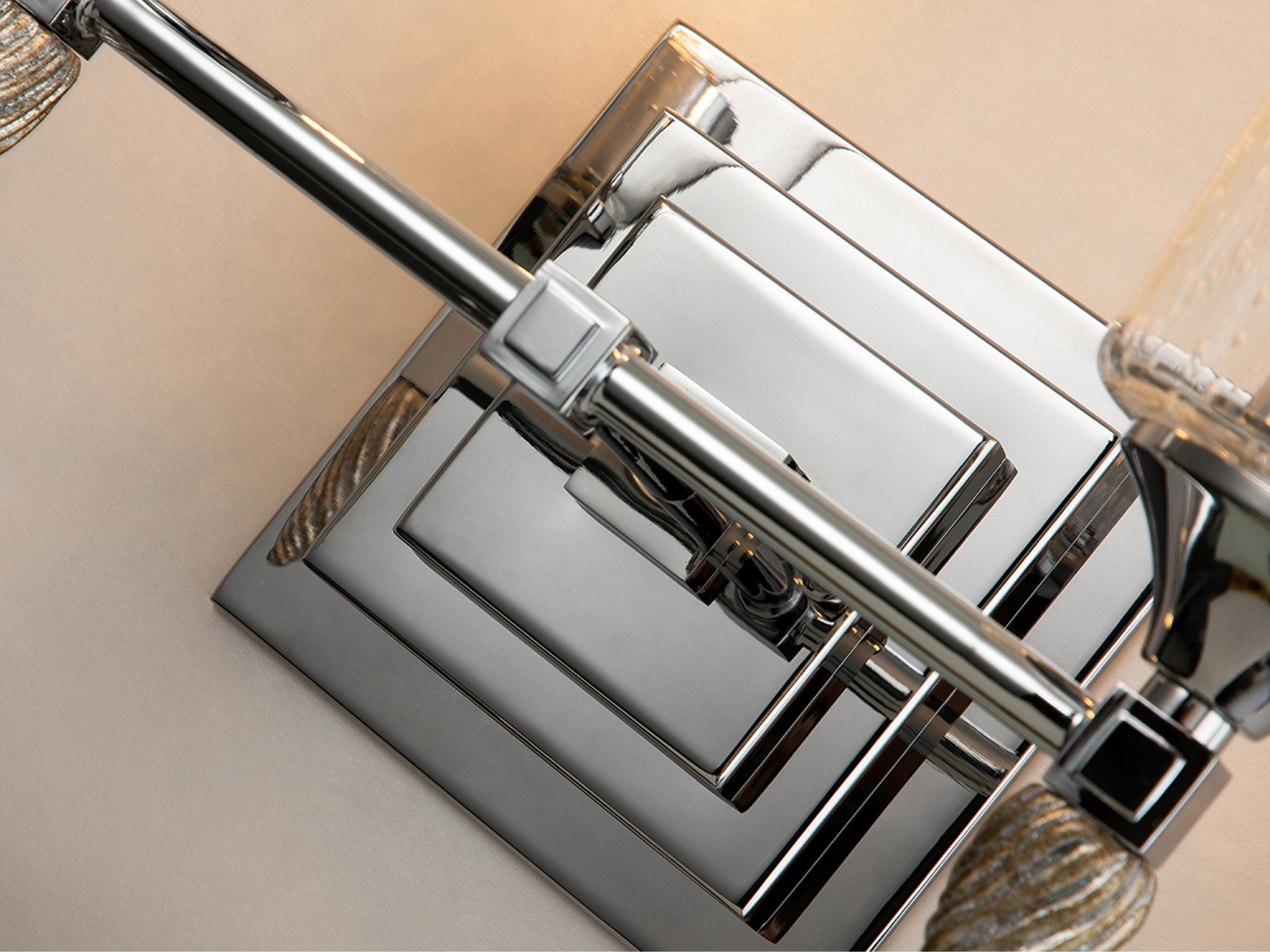 Lucas McKearn Vetiver 2-Light Polished Chrome Glass Vanity Light