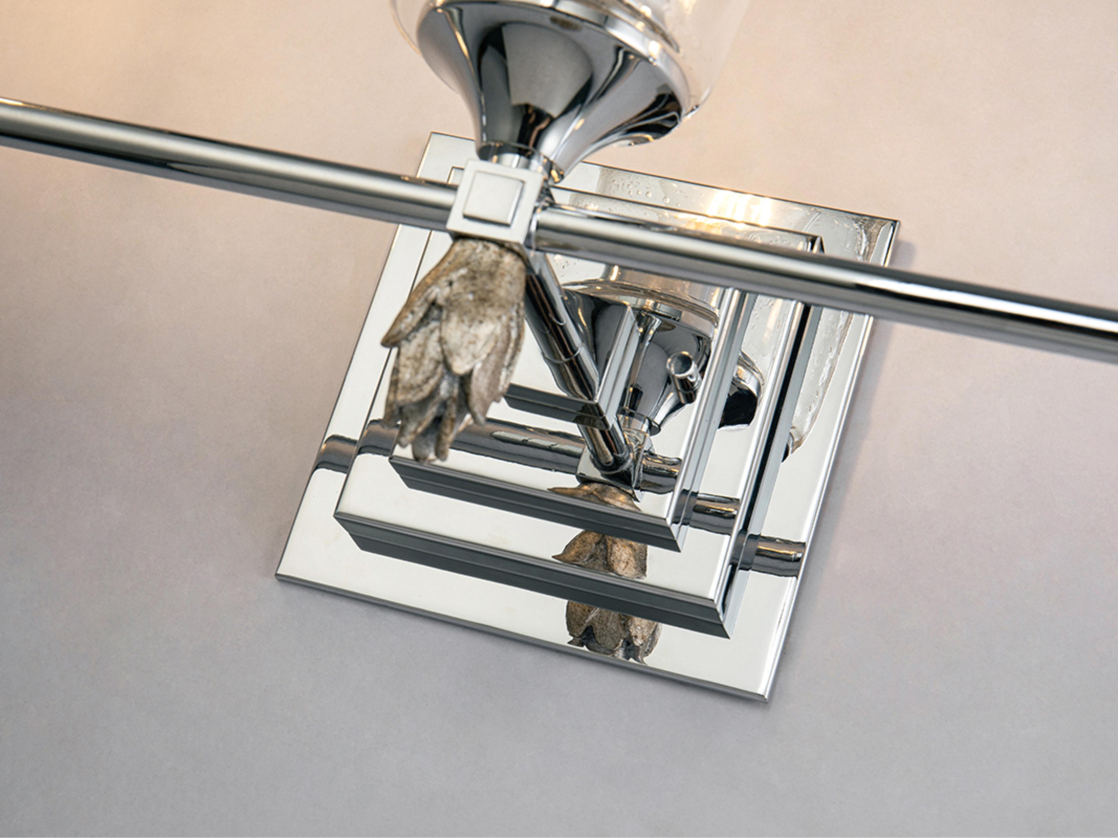 Lucas McKearn Vetiver 3-Light Polished Chrome Glass Vanity Light