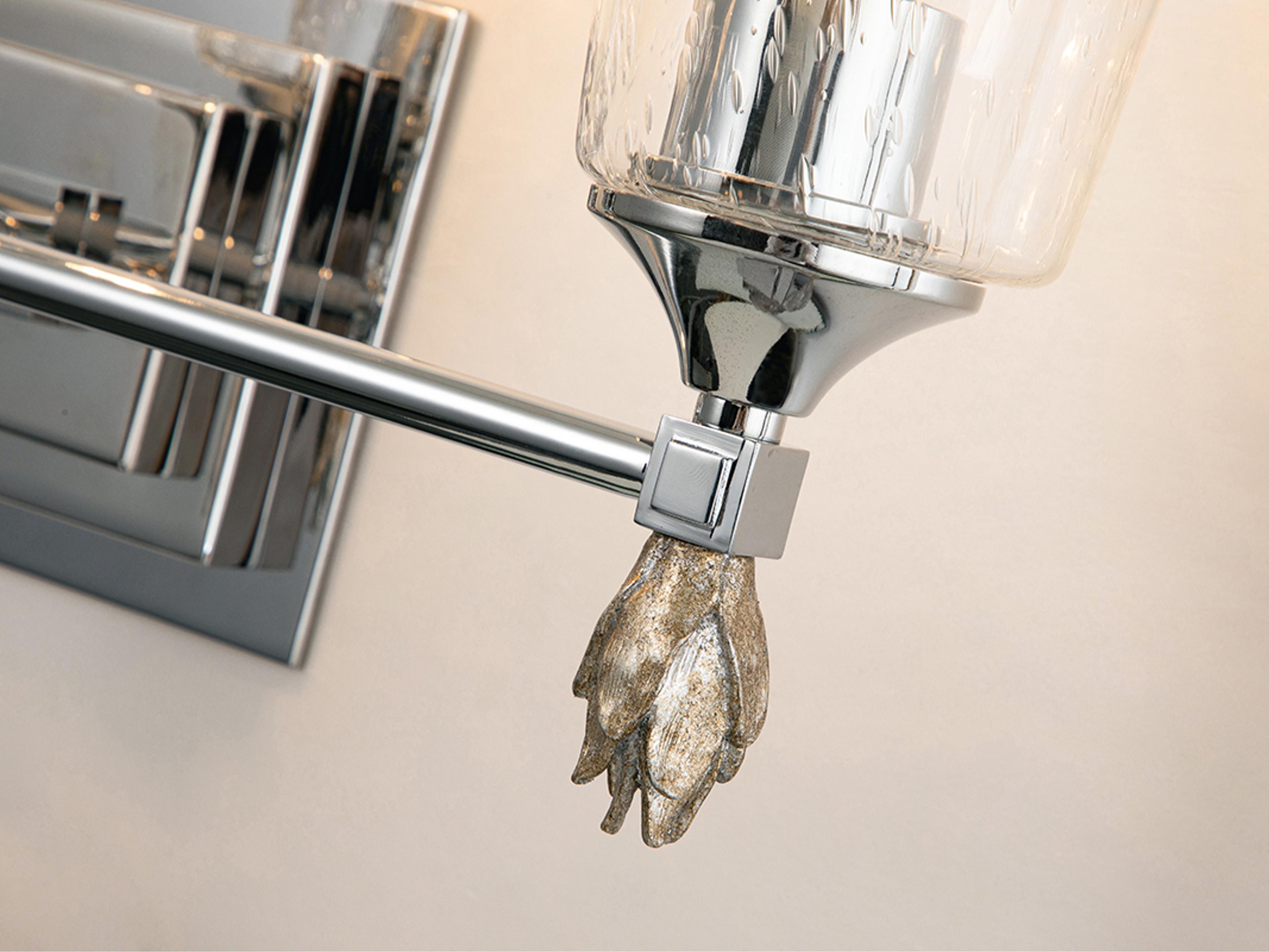 Lucas McKearn Vetiver 3-Light Polished Chrome Glass Vanity Light