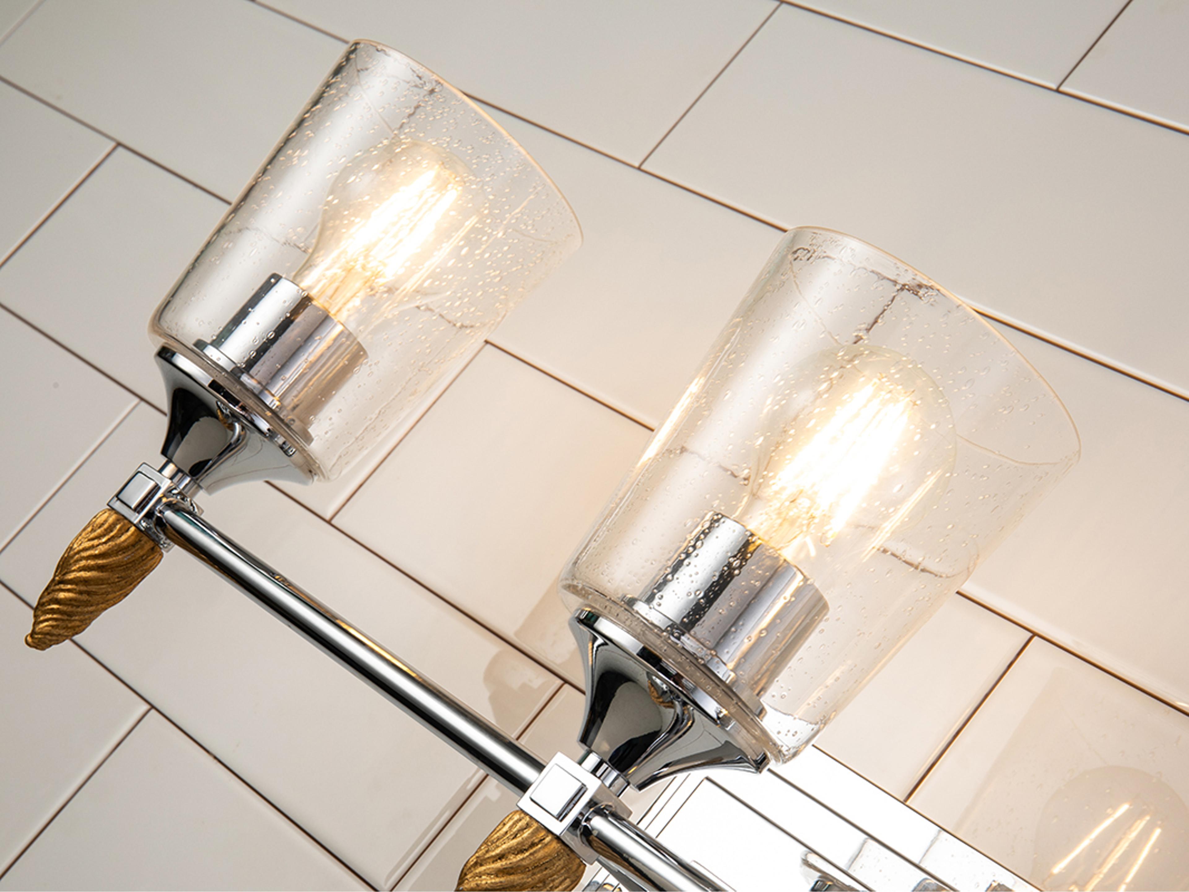 Lucas McKearn Vetiver 3-Light Polished Chrome Glass Vanity Light