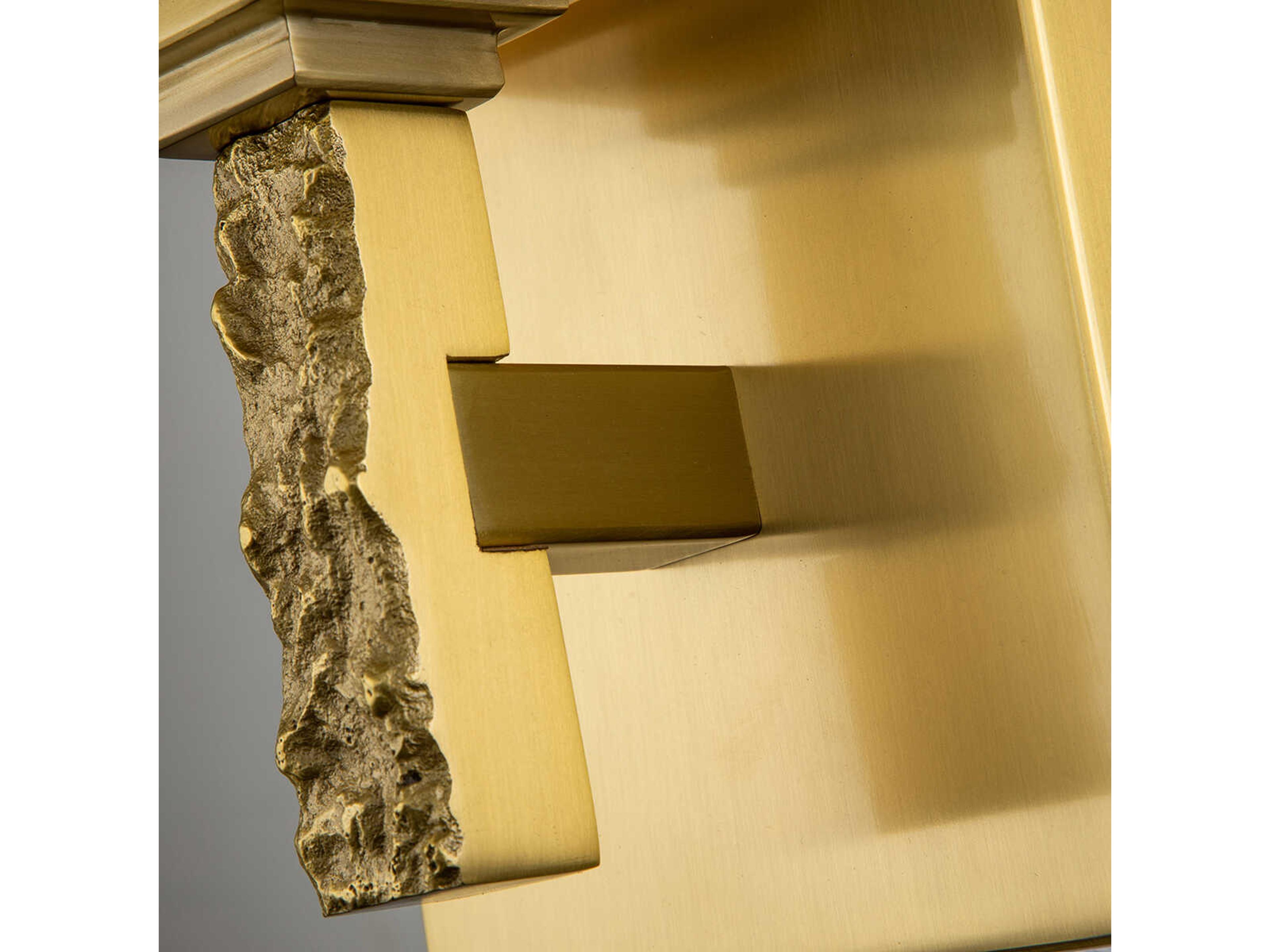 Lucas McKearn Jack 1-Light Aged Brass Glass Wall Sconce