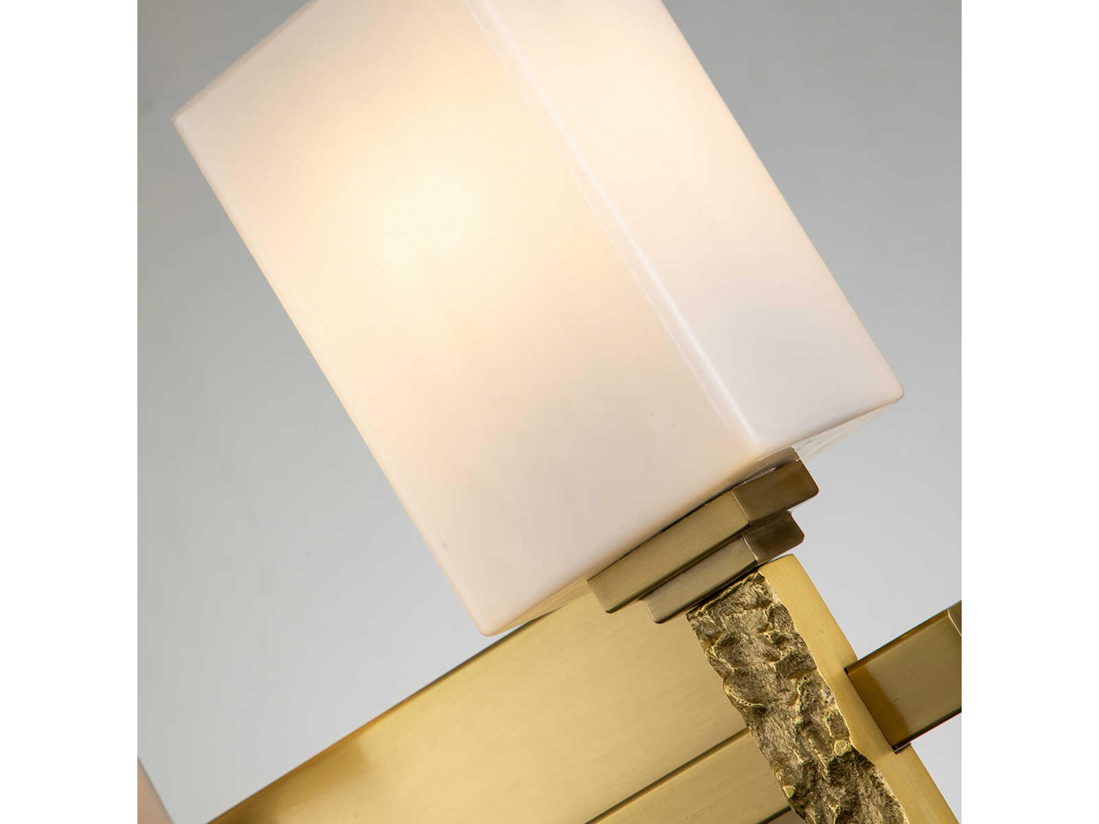 Lucas McKearn Jack 2-Light Aged Brass Glass Vanity Light