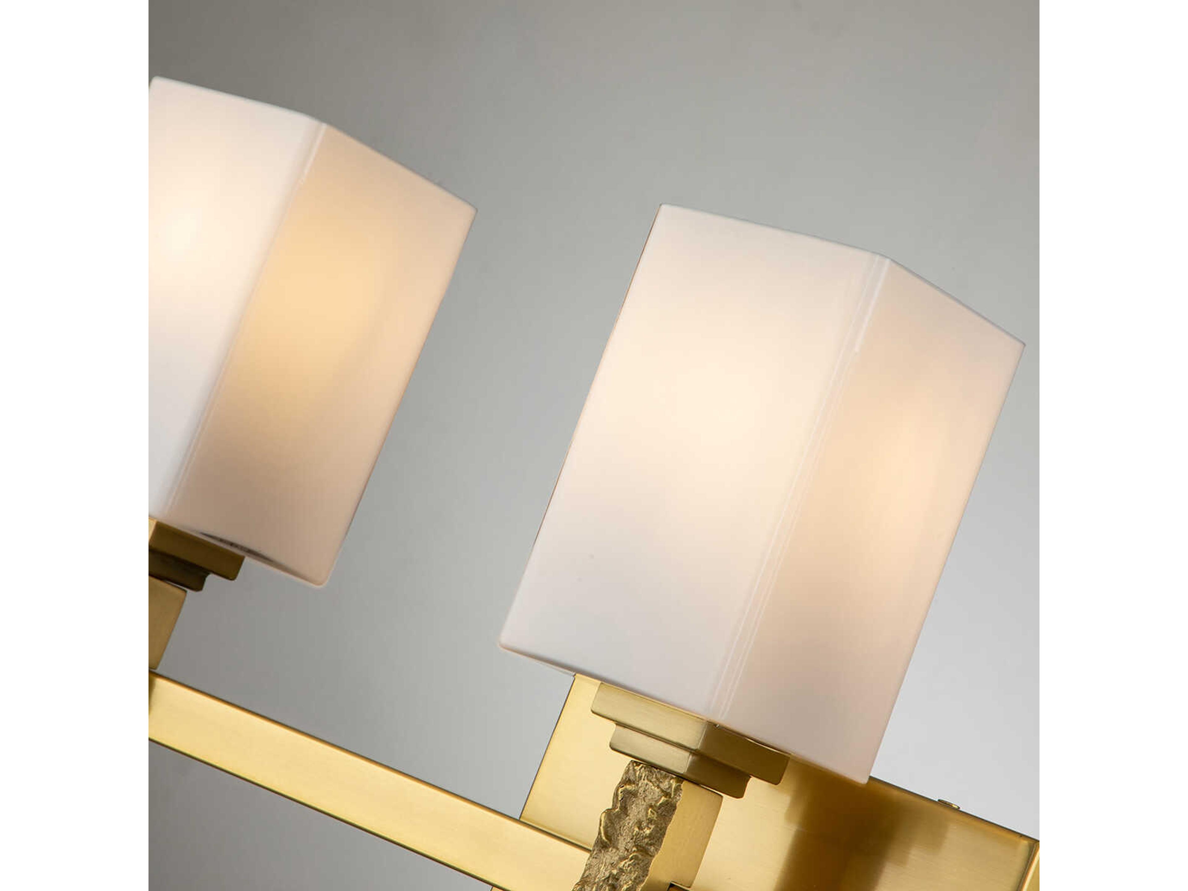 Lucas McKearn Jack 3-Light Aged Brass Glass Vanity Light