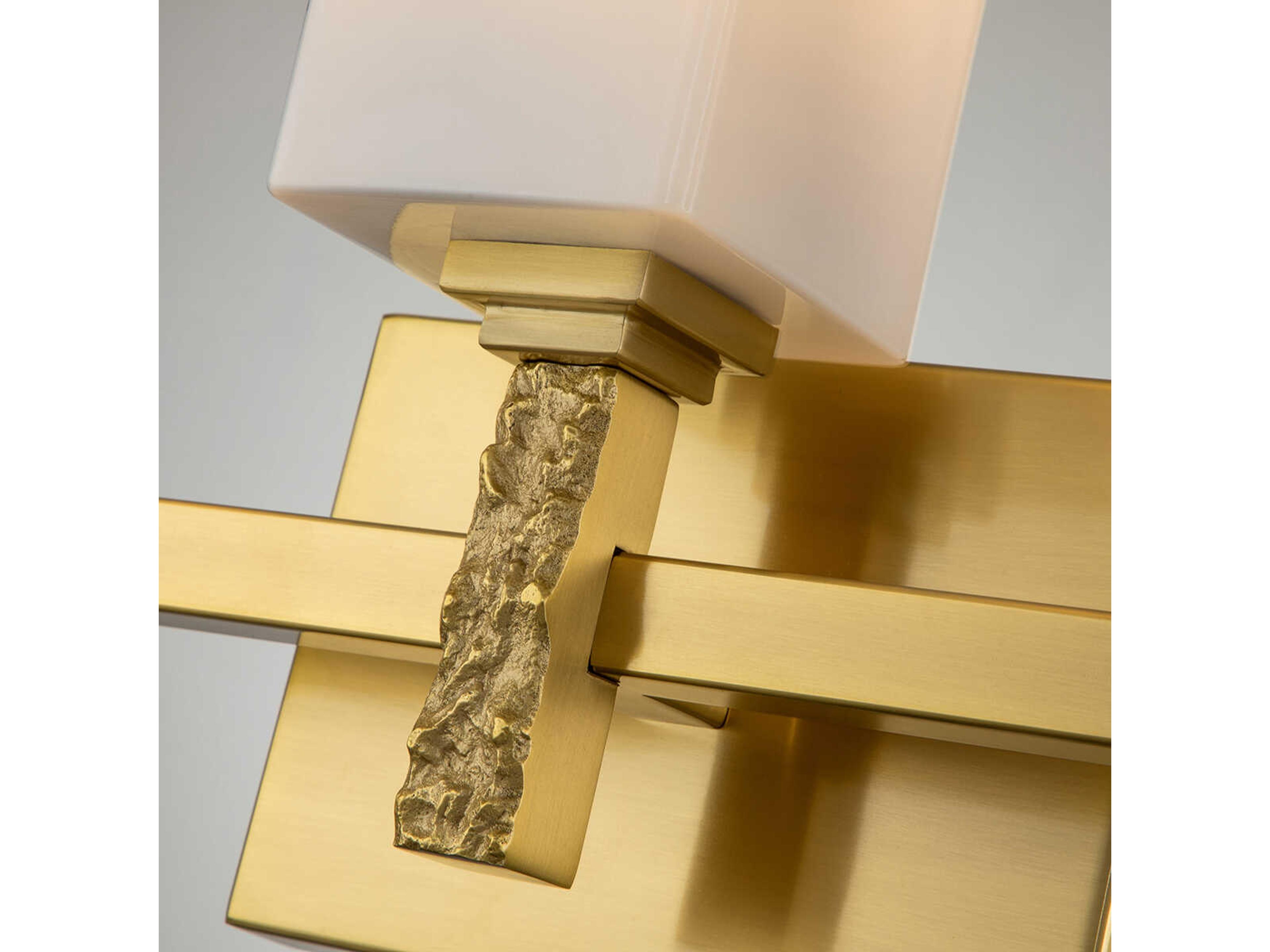 Lucas McKearn Jack 3-Light Aged Brass Glass Vanity Light