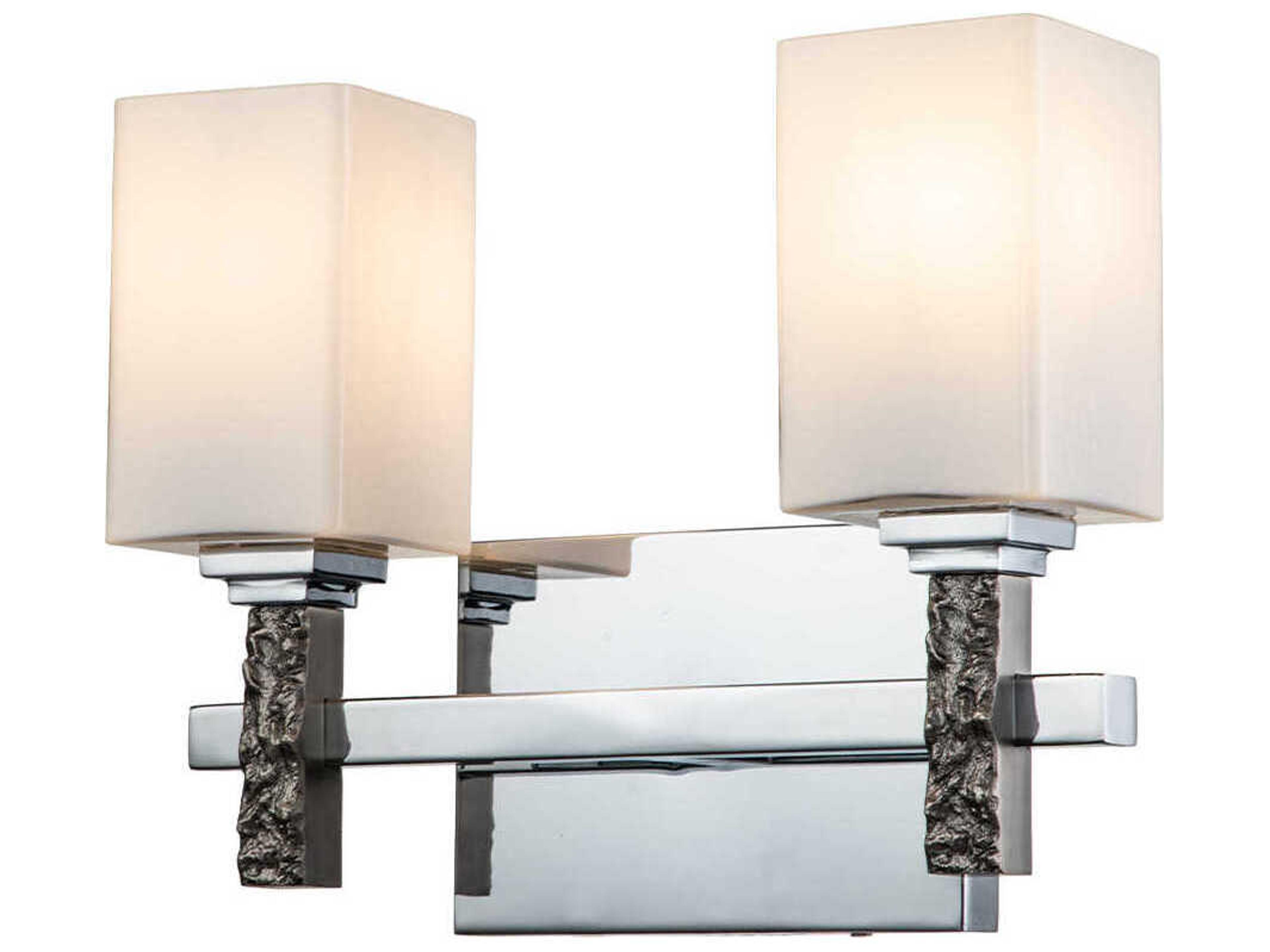 Jack 2-Light Polished Chrome Glass Vanity Light