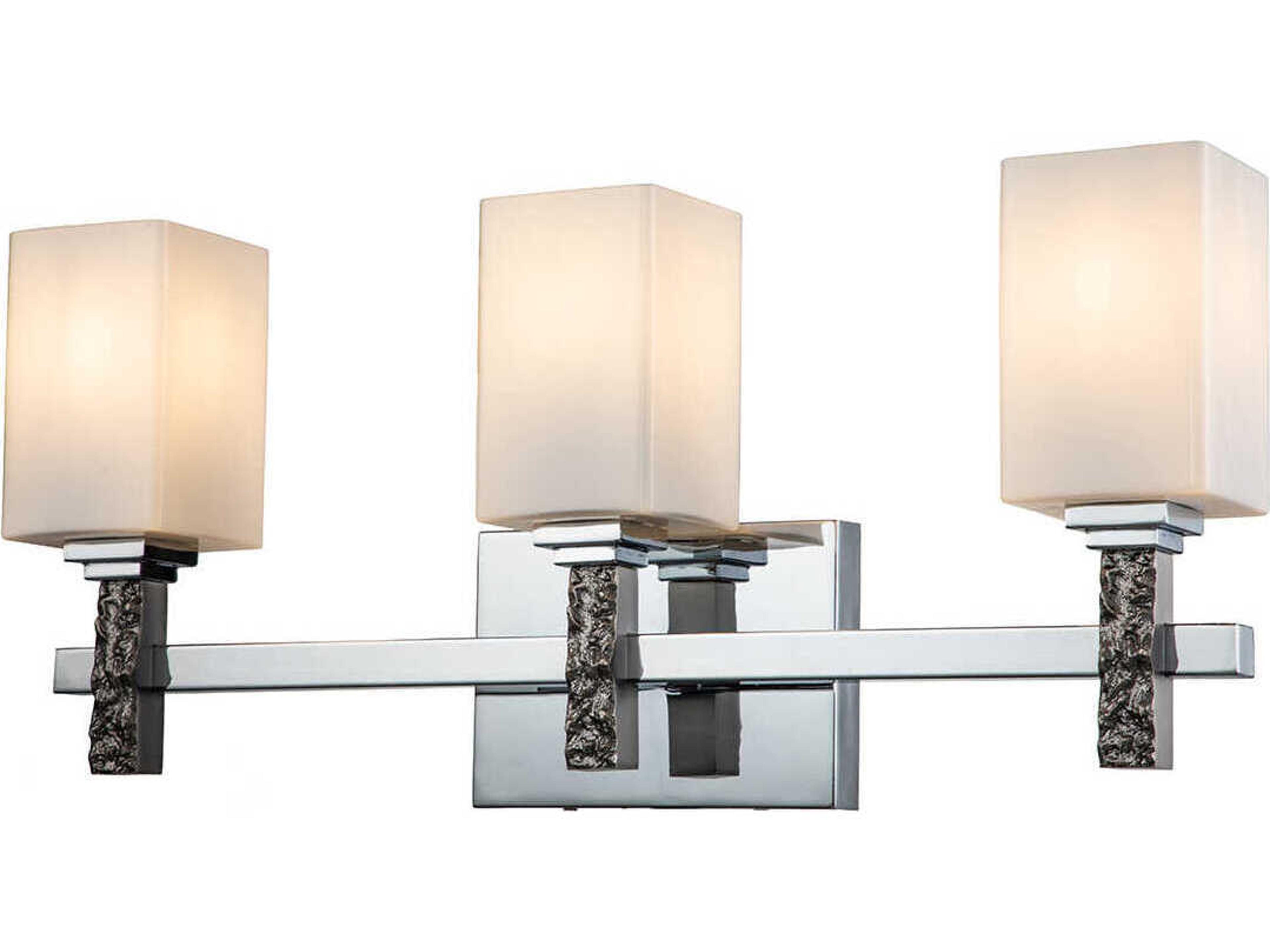 Jack 3-Light Polished Chrome Glass Vanity Light