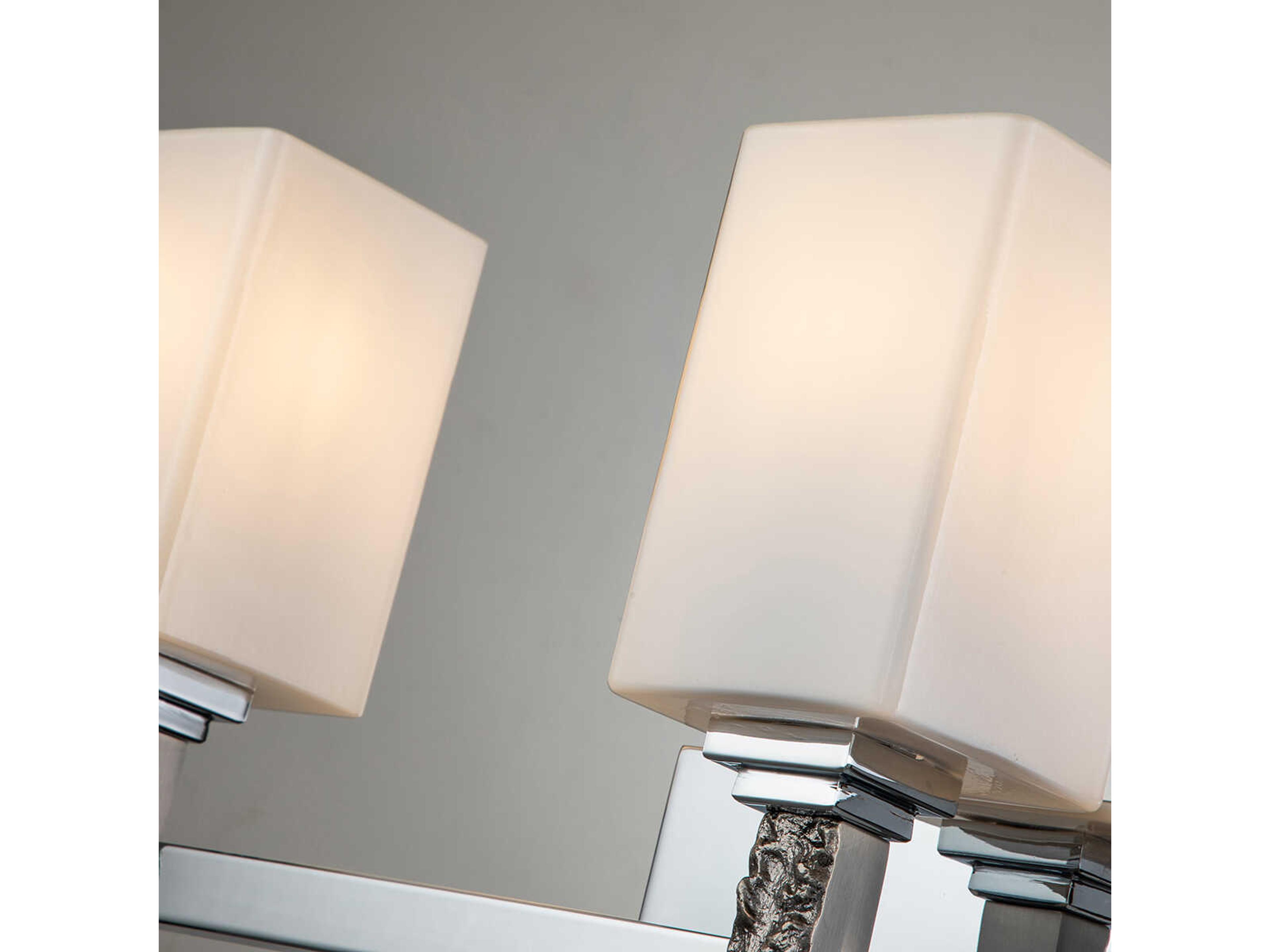 Lucas McKearn Jack 3-Light Polished Chrome Glass Vanity Light