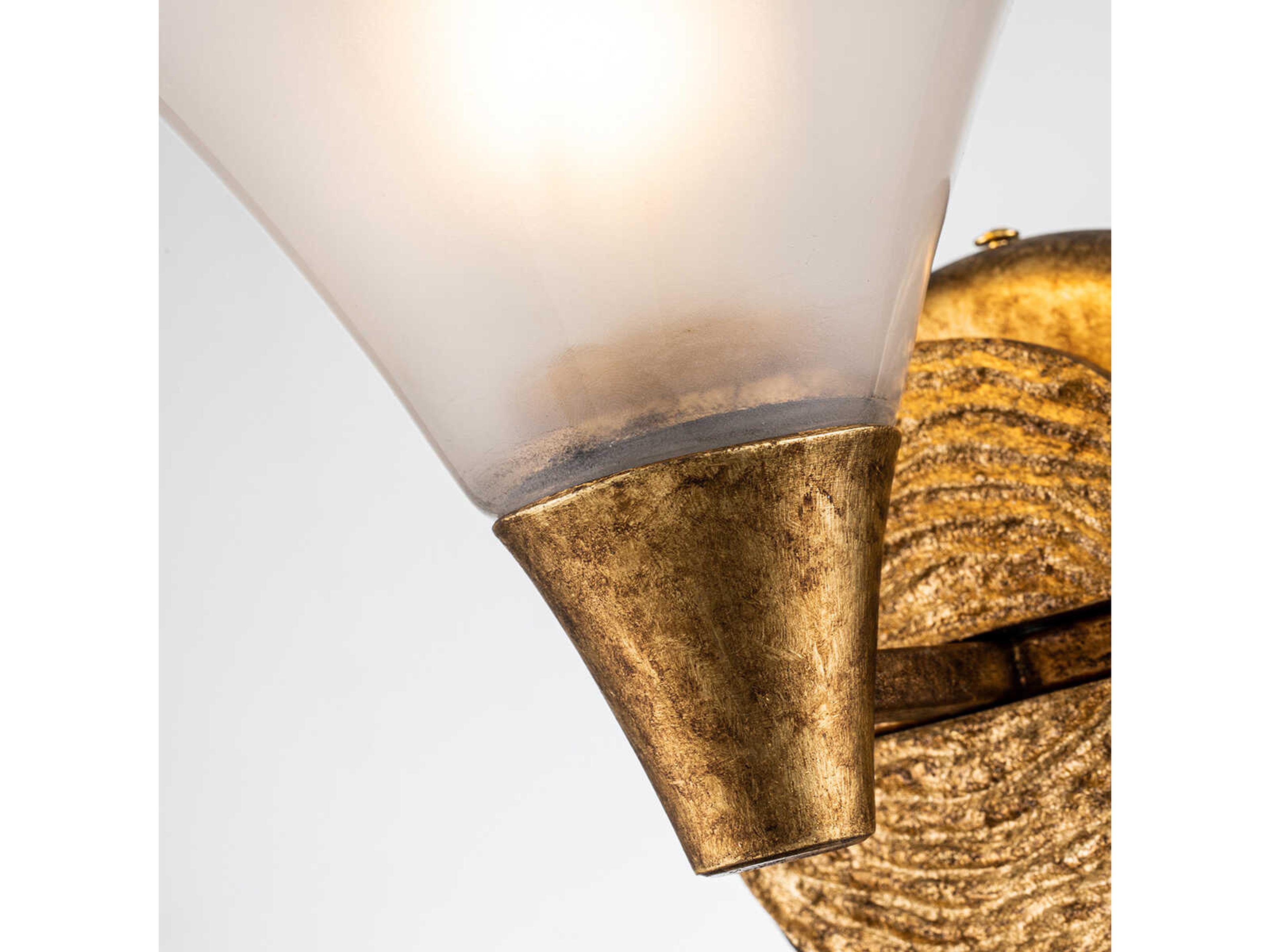 Lucas McKearn Lemoine 1-Light Gold Leaf Glass Wall Sconce