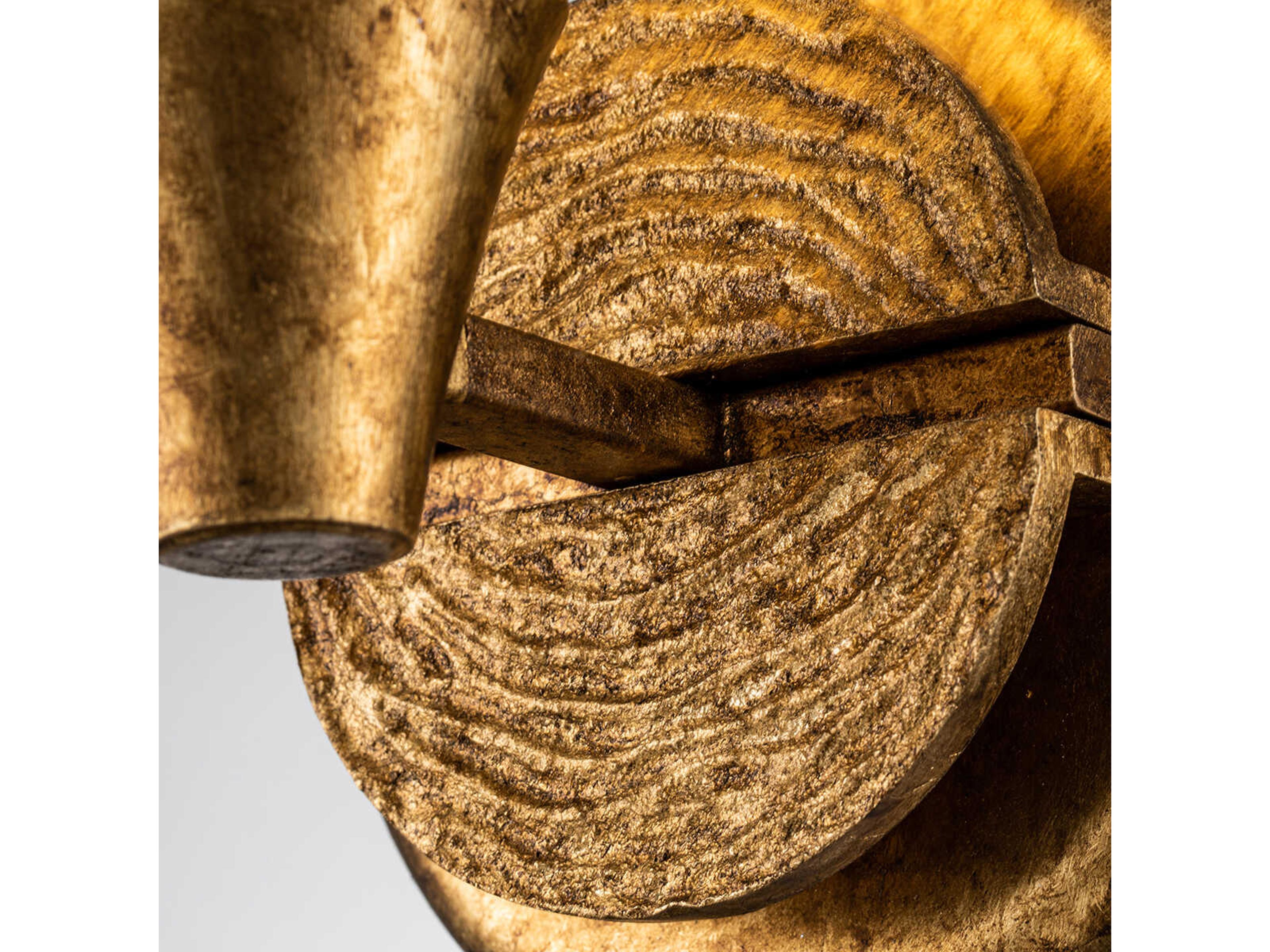 Lucas McKearn Lemoine 1-Light Gold Leaf Glass Wall Sconce