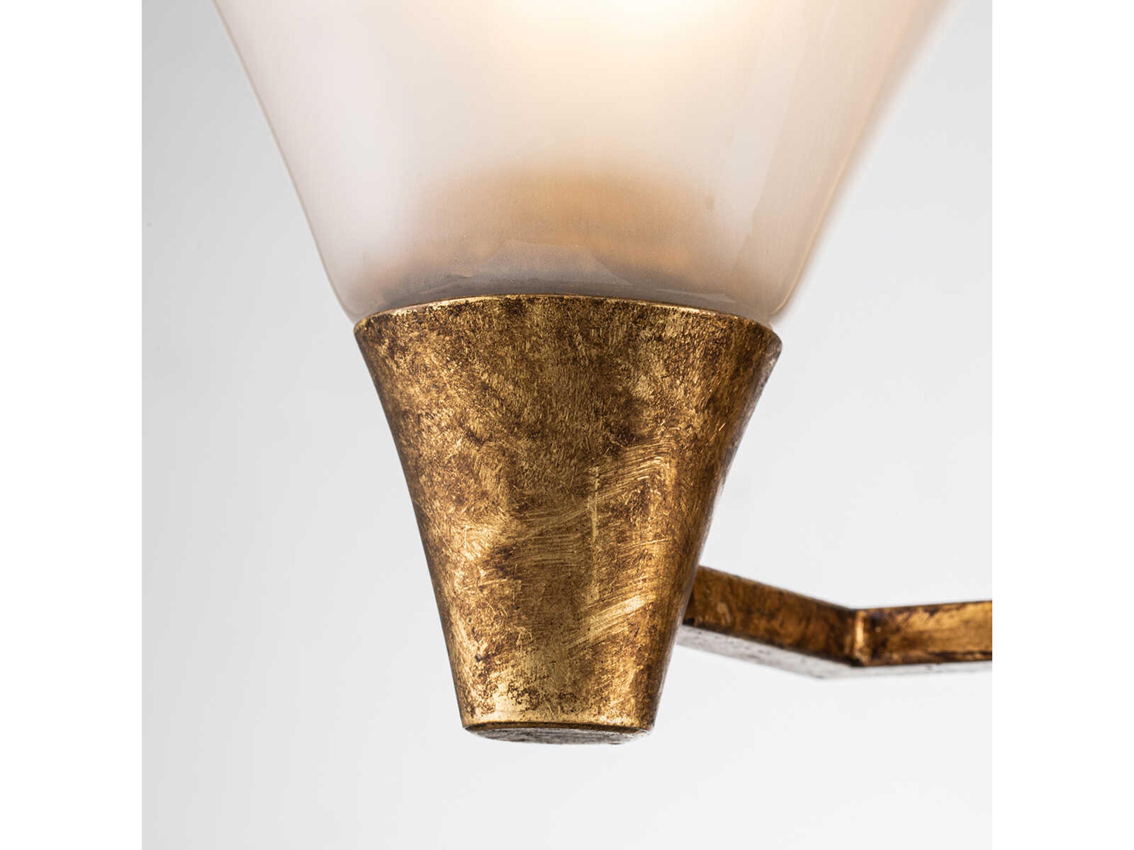 Lucas McKearn Lemoine 2-Light Gold Leaf Glass Vanity Light