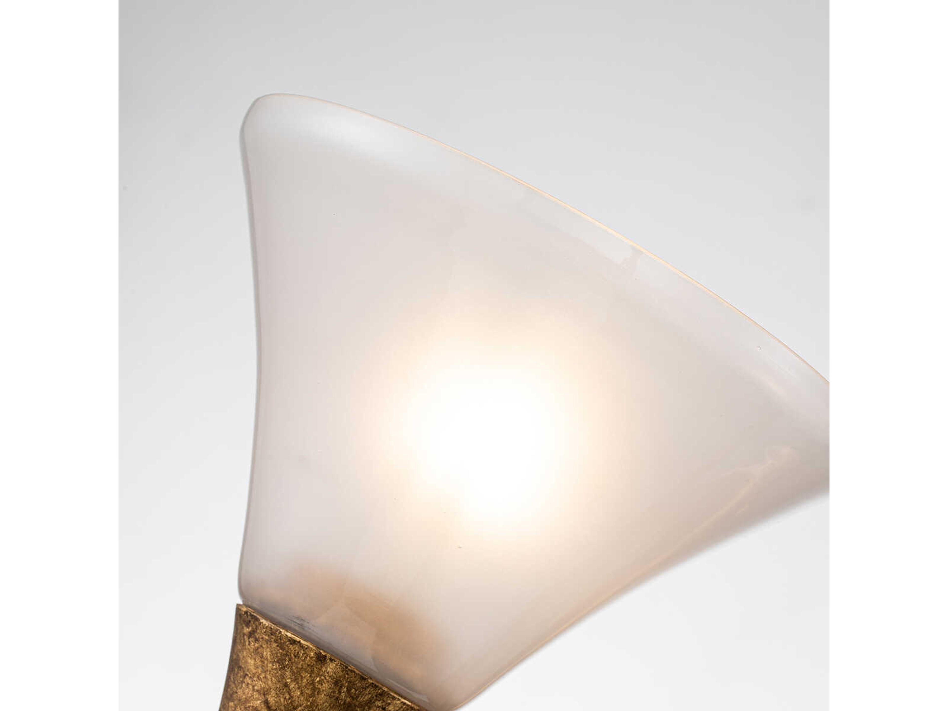 Lucas McKearn Lemoine 2-Light Gold Leaf Glass Vanity Light
