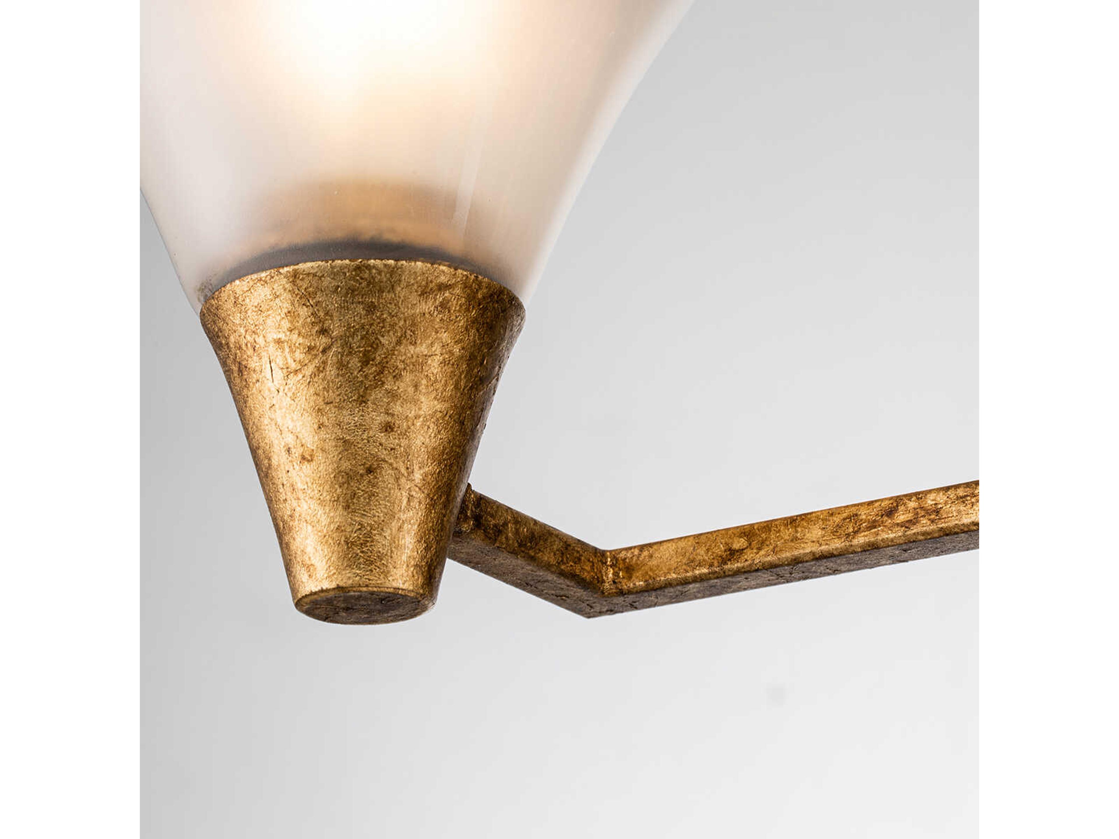 Lucas McKearn Lemoine 3-Light Gold Leaf Glass Vanity Light