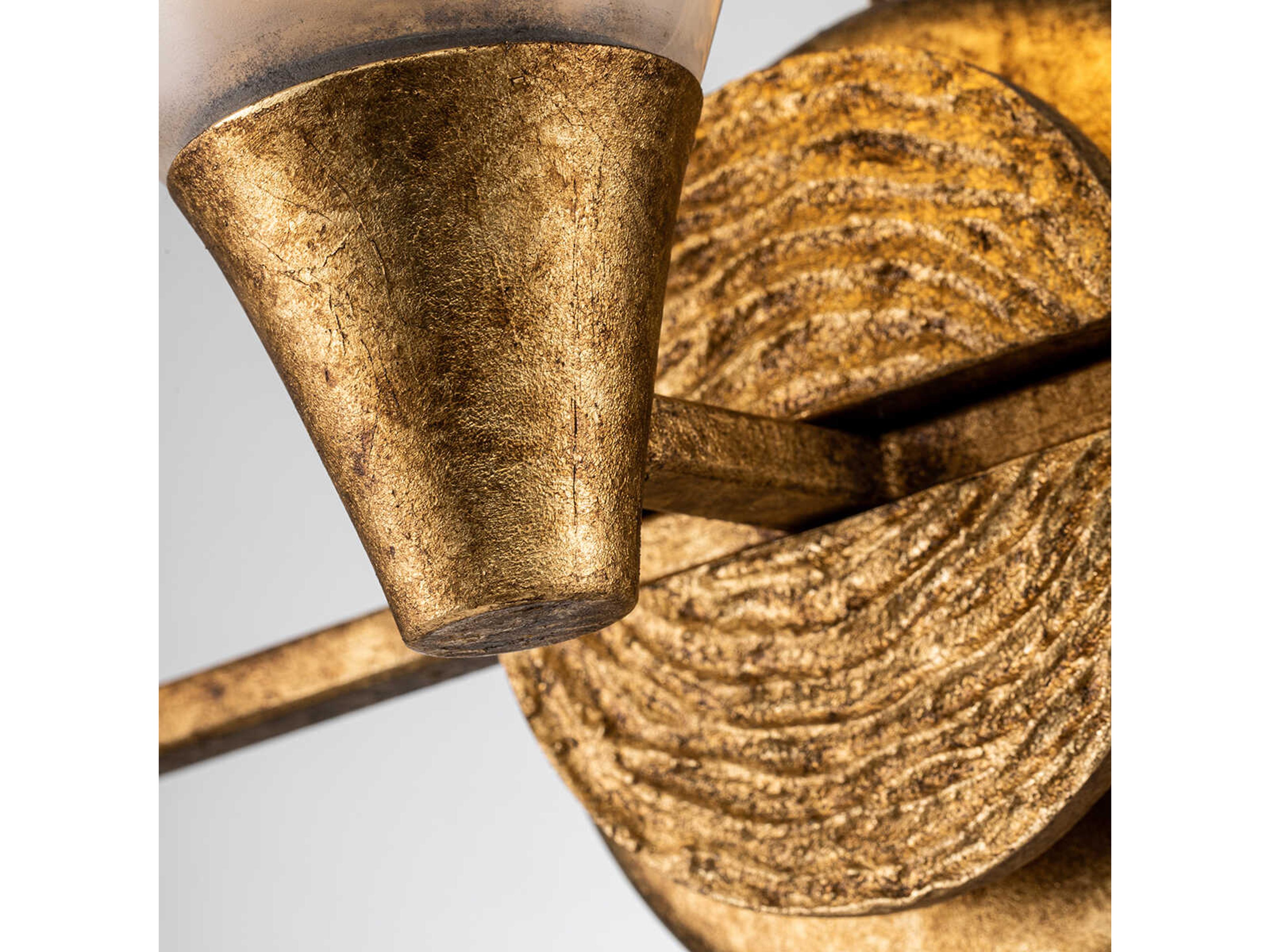 Lucas McKearn Lemoine 3-Light Gold Leaf Glass Vanity Light