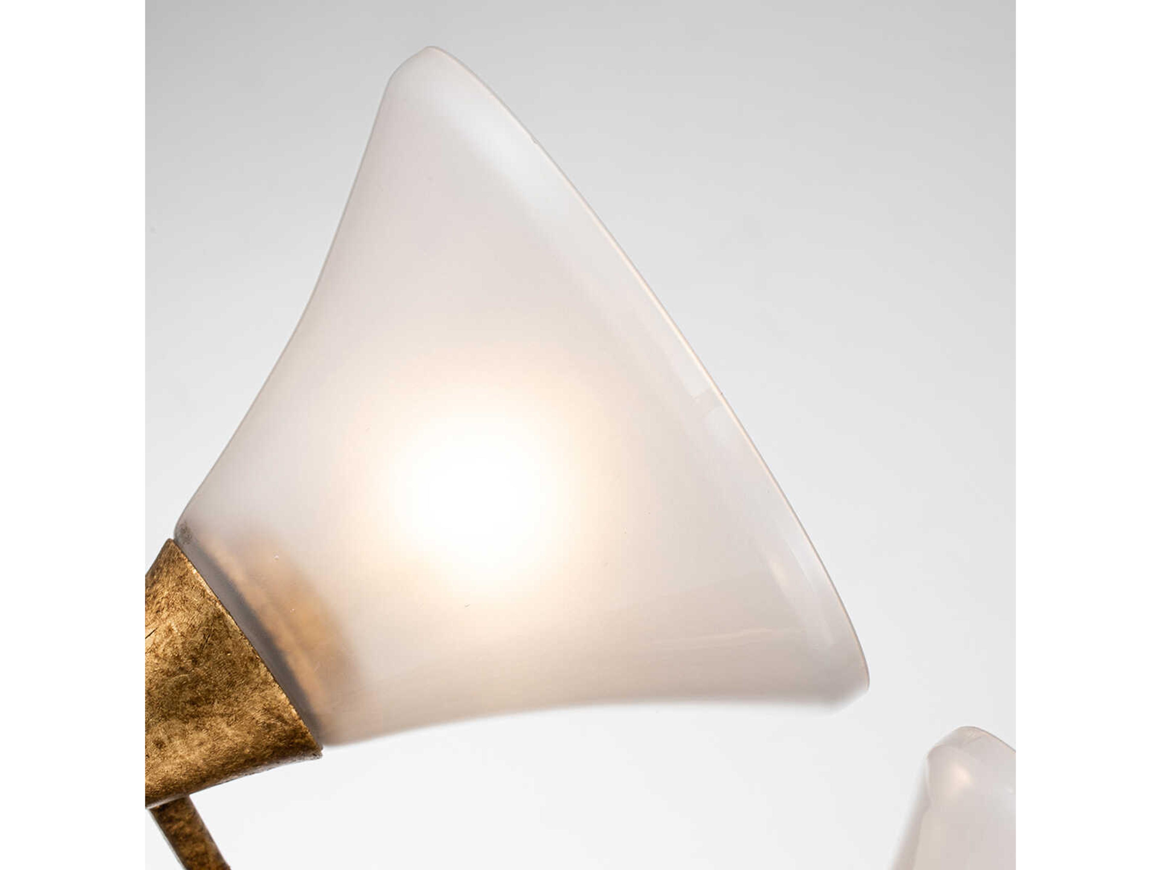 Lucas McKearn Lemoine 3-Light Gold Leaf Glass Vanity Light
