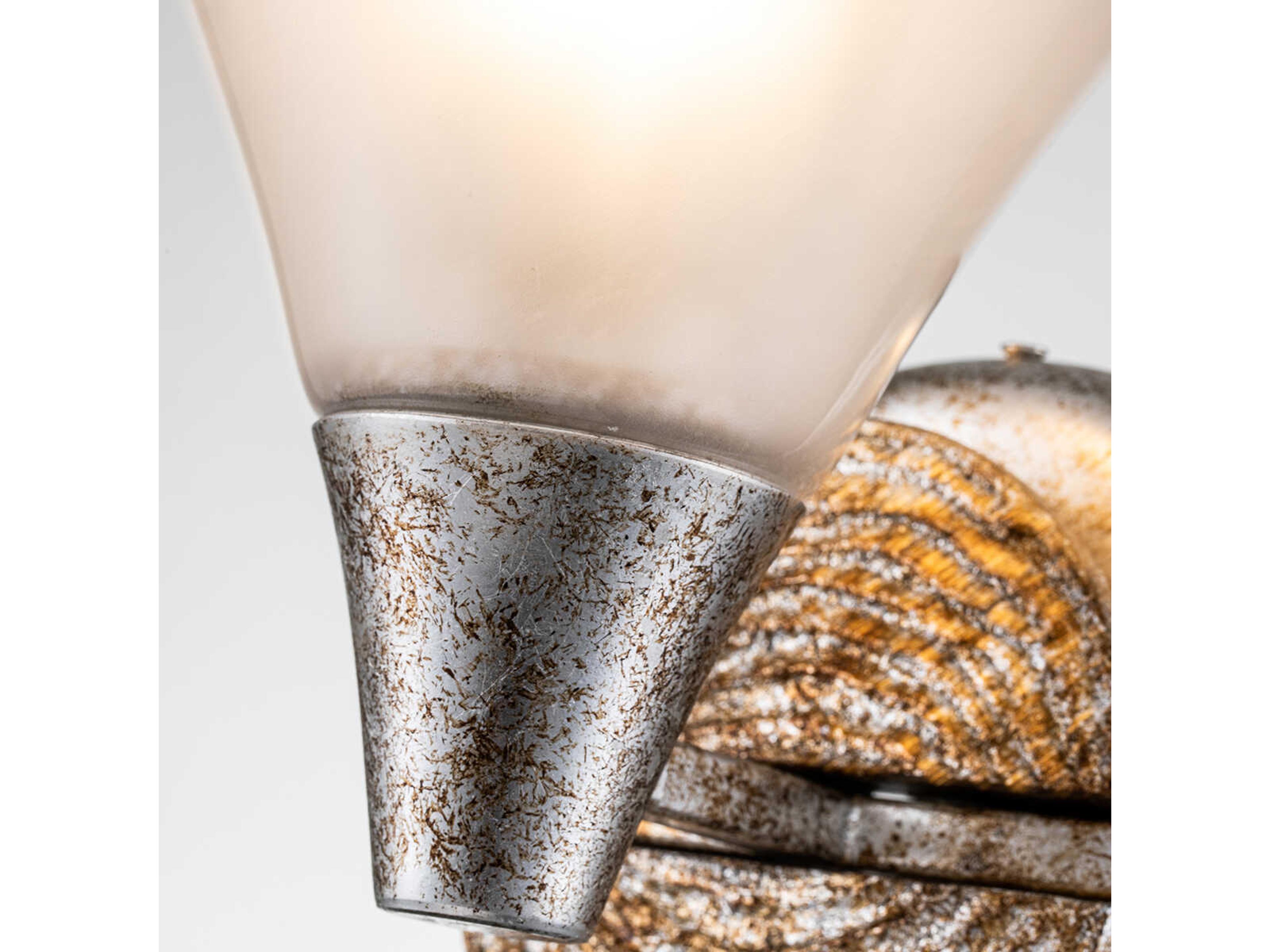 Lucas McKearn Lemoine 1-Light Silver Leaf Glass Wall Sconce