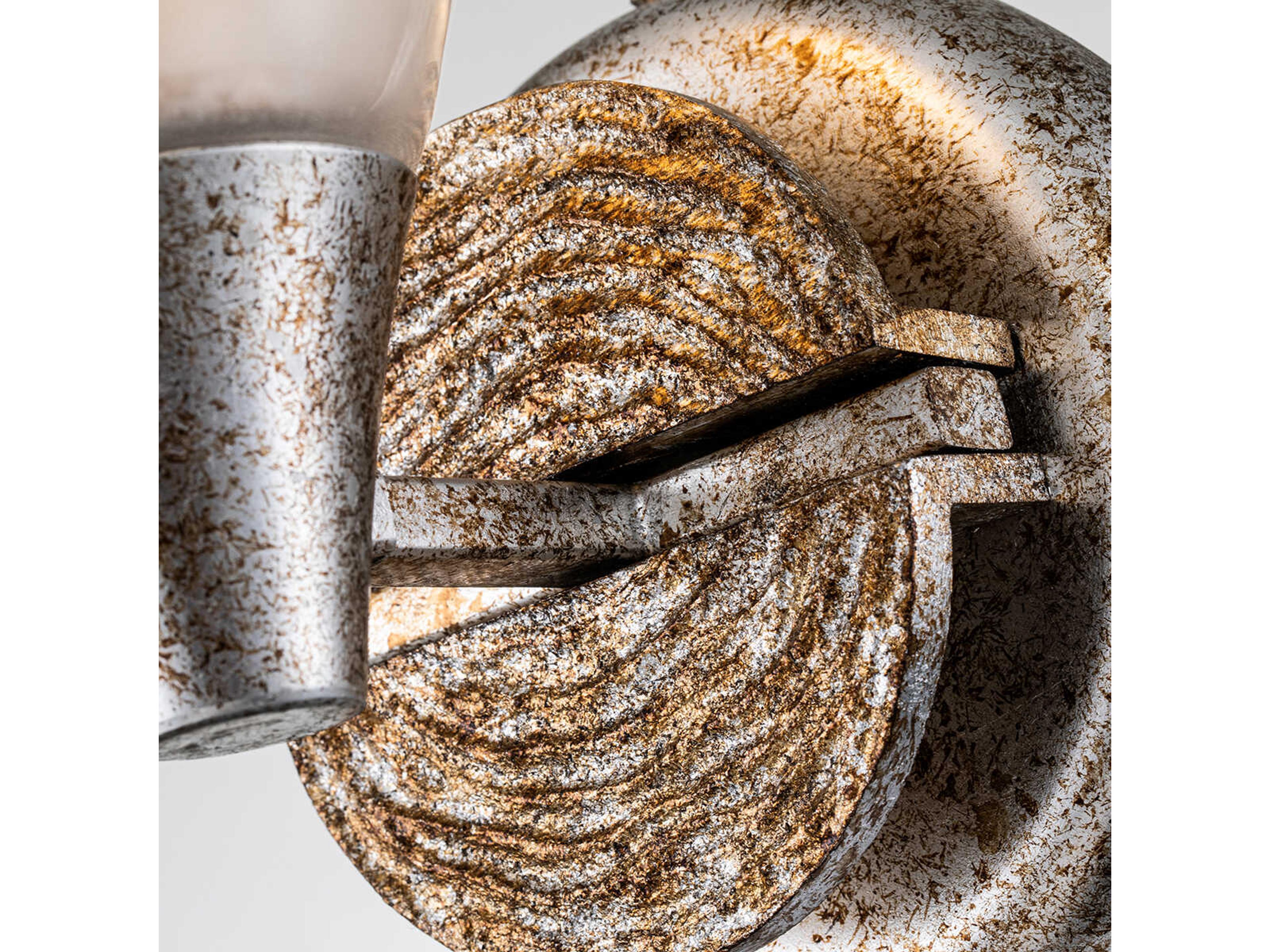 Lucas McKearn Lemoine 1-Light Silver Leaf Glass Wall Sconce