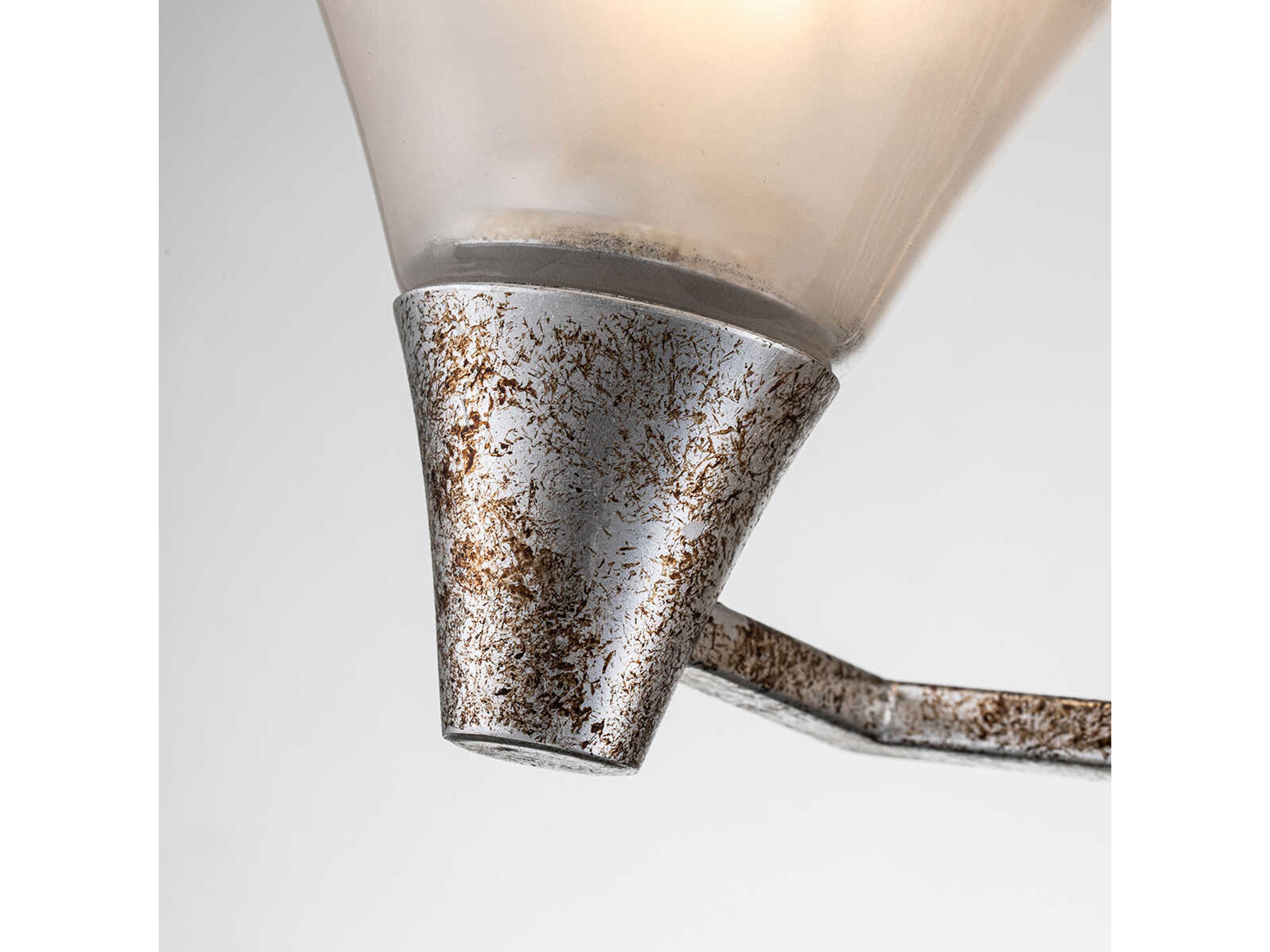 Lucas McKearn Lemoine 2-Light Silver Leaf Glass Vanity Light