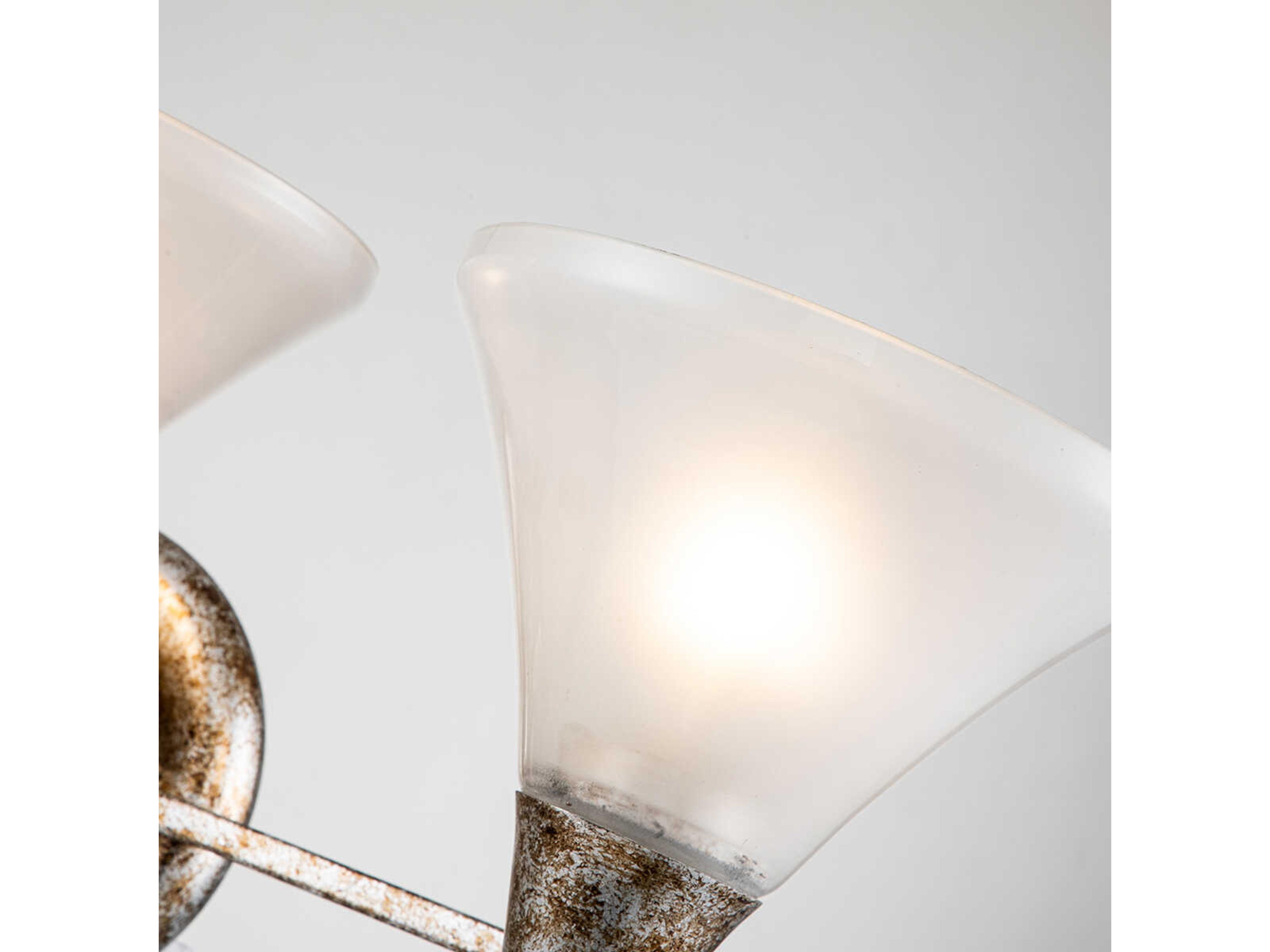 Lucas McKearn Lemoine 3-Light Silver Leaf Glass Vanity Light