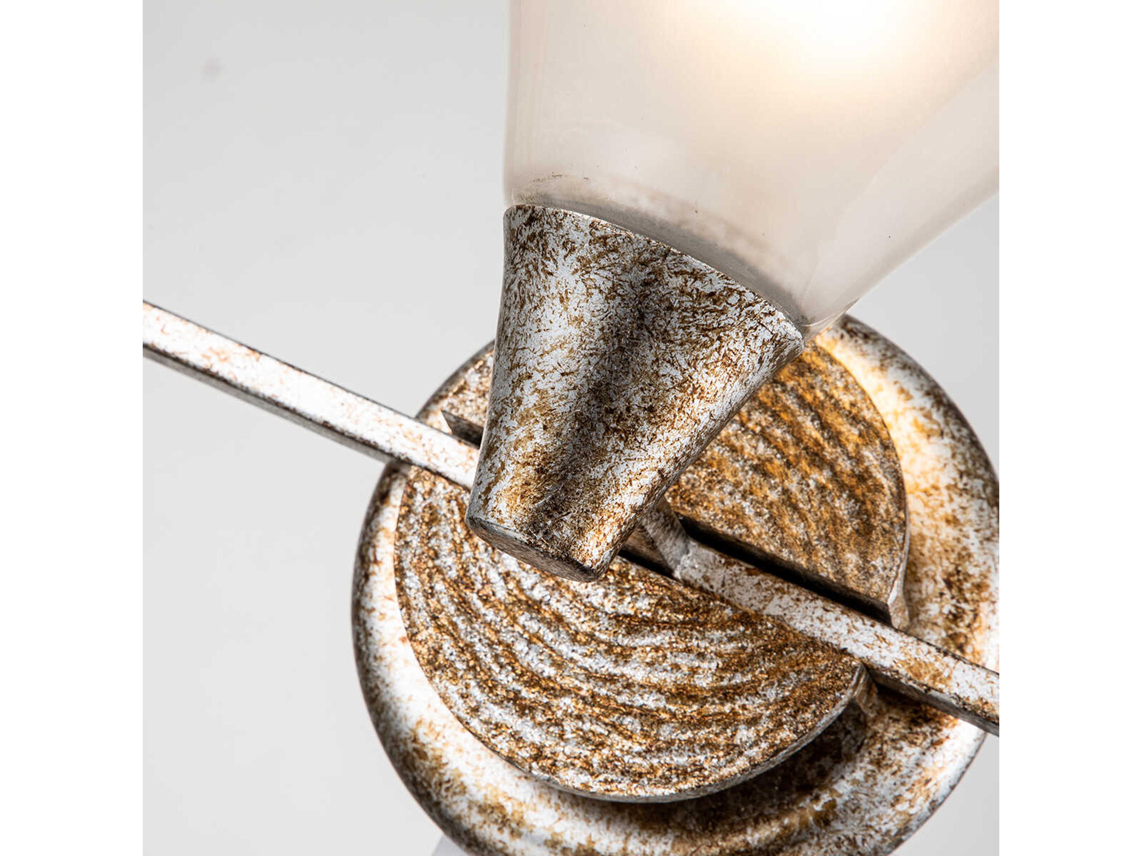 Lucas McKearn Lemoine 3-Light Silver Leaf Glass Vanity Light