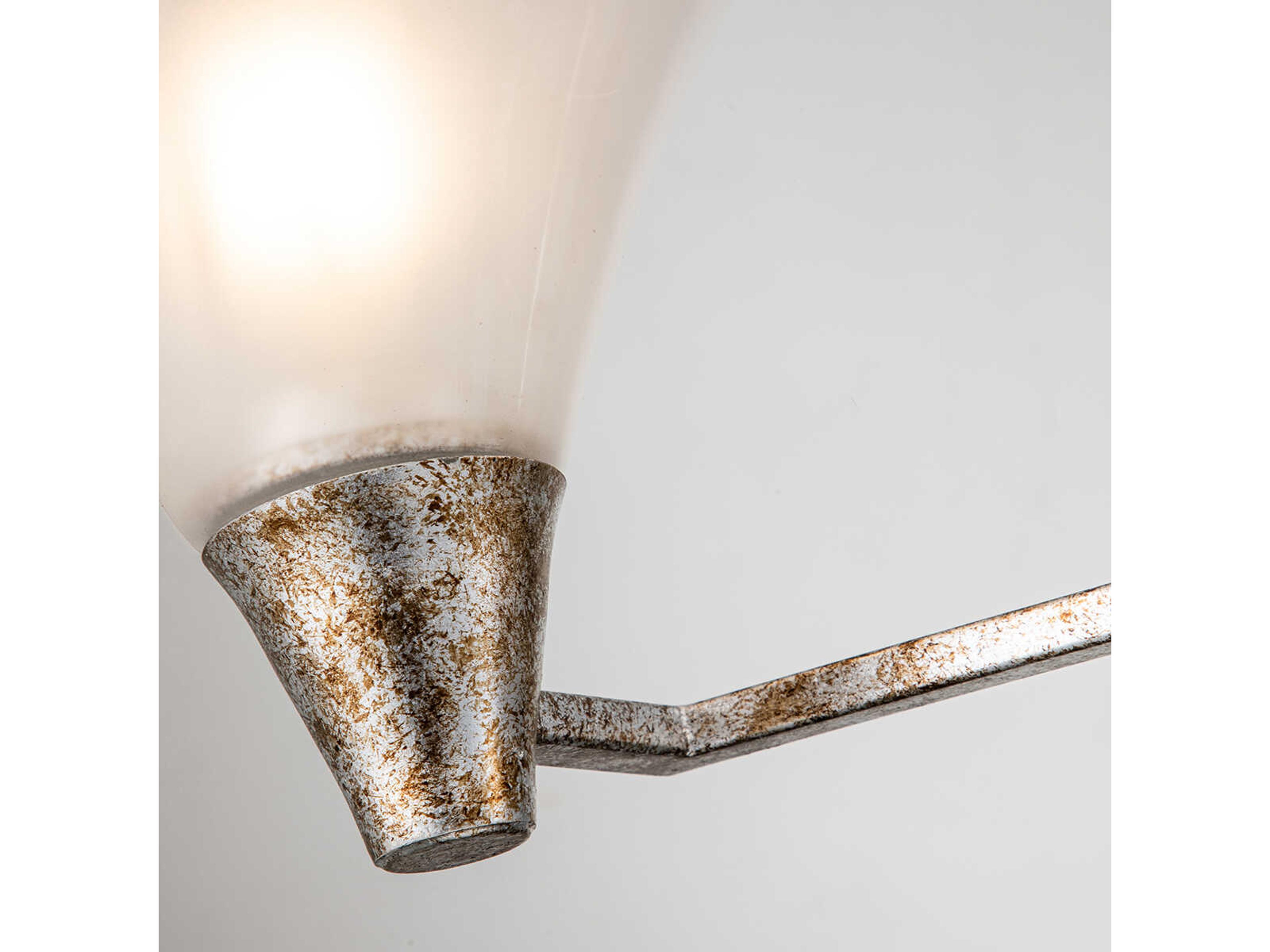 Lucas McKearn Lemoine 3-Light Silver Leaf Glass Vanity Light