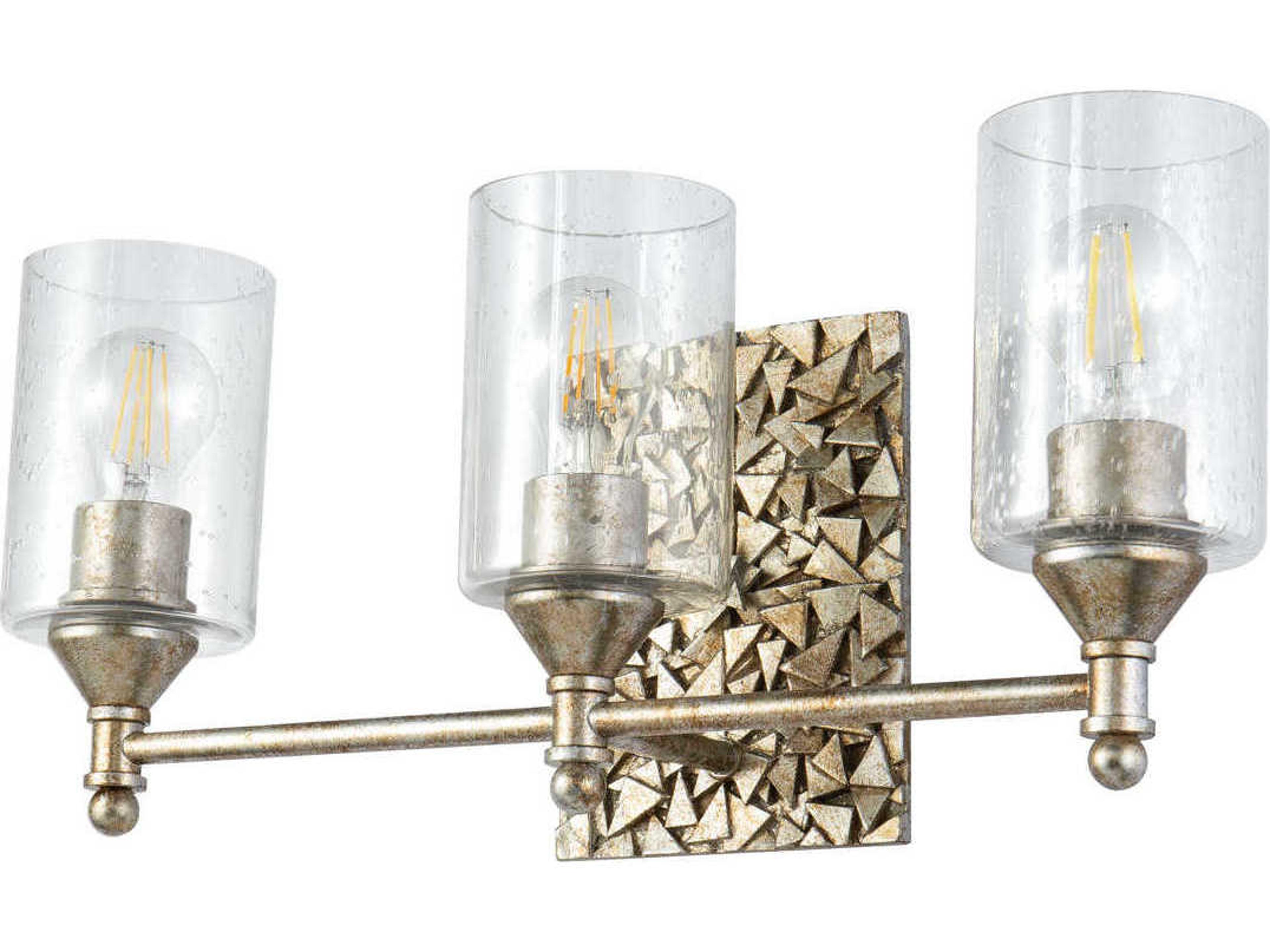 Lucas McKearn Mosaic 3-Light Silver Glass Vanity Light