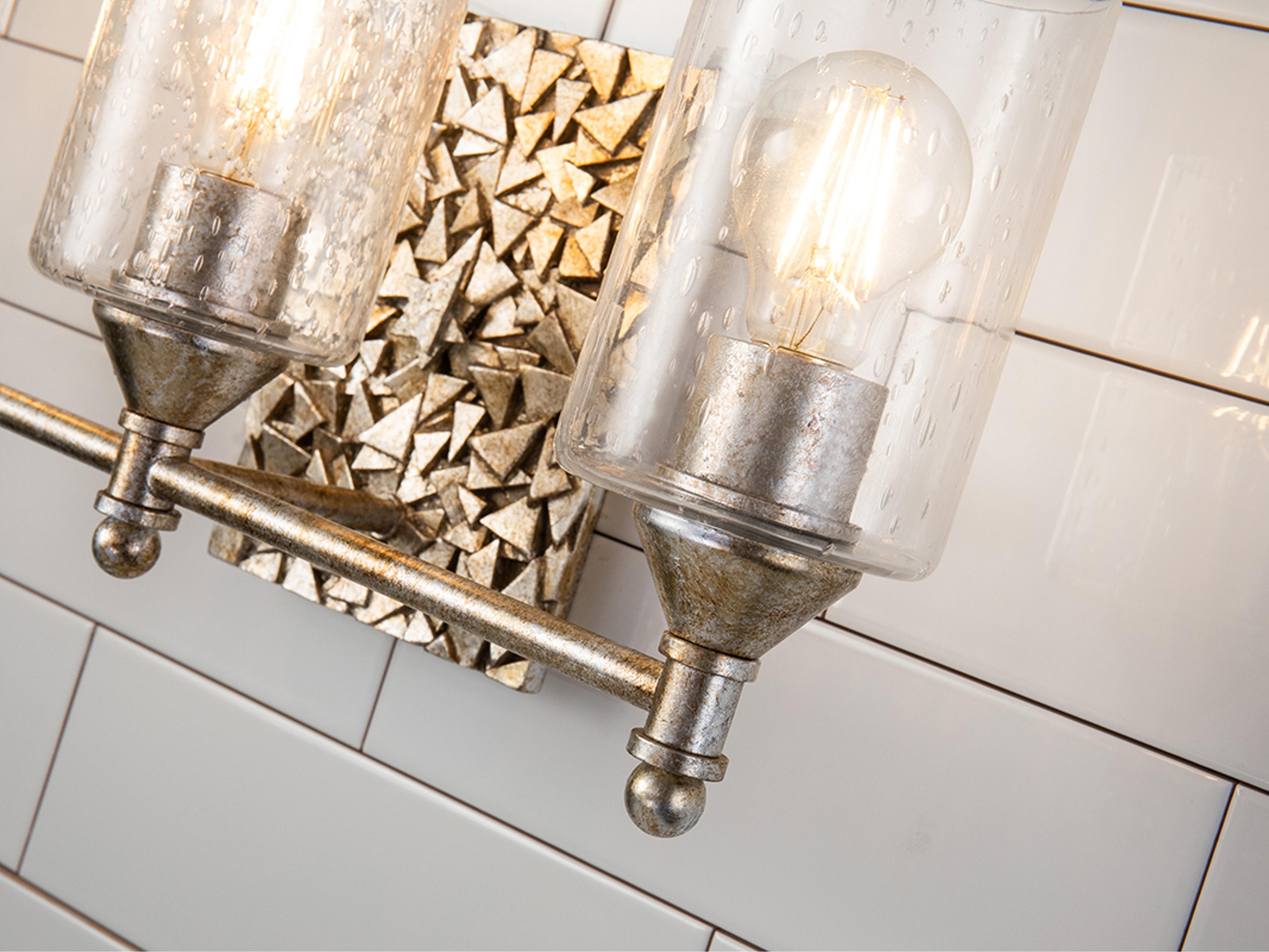 Lucas McKearn Mosaic 3-Light Silver Glass Vanity Light