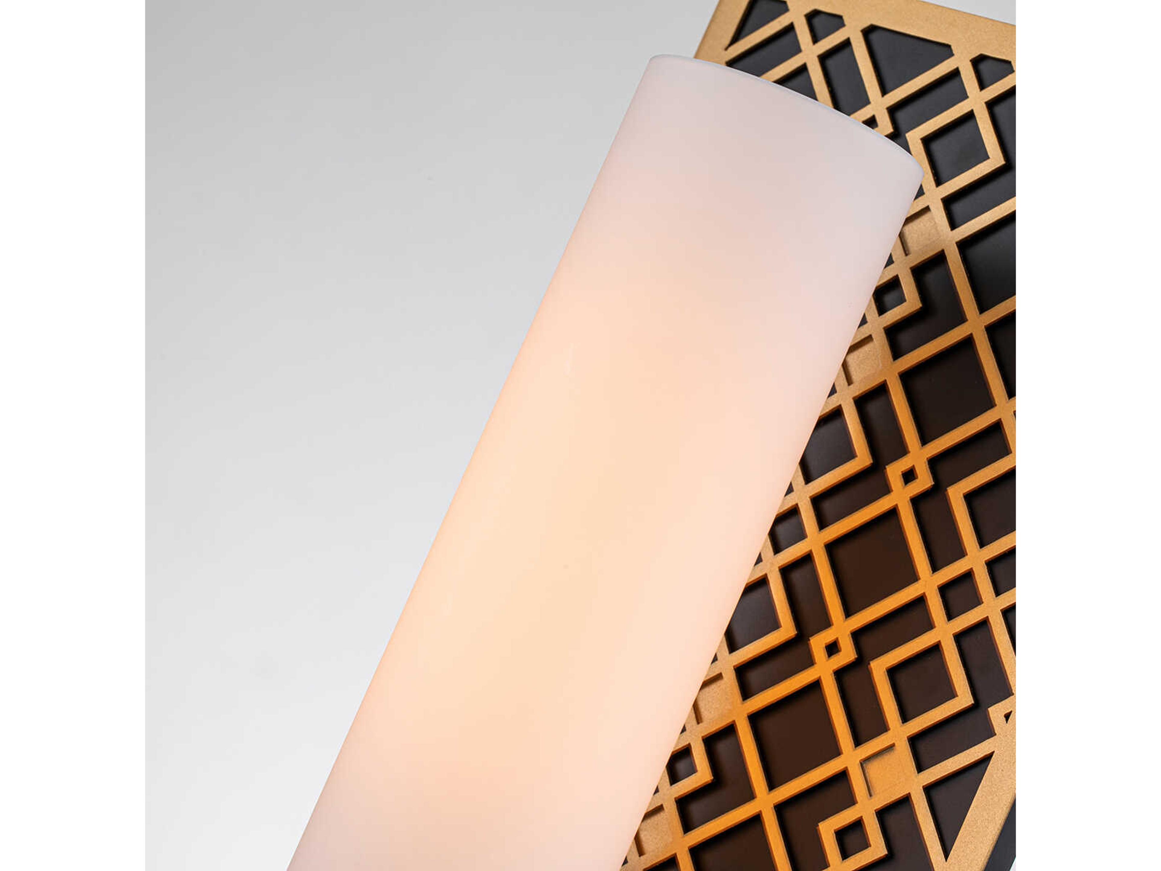 Lucas McKearn Ziggy 1-Light Laquered Gold Black Glass Wall Sconce