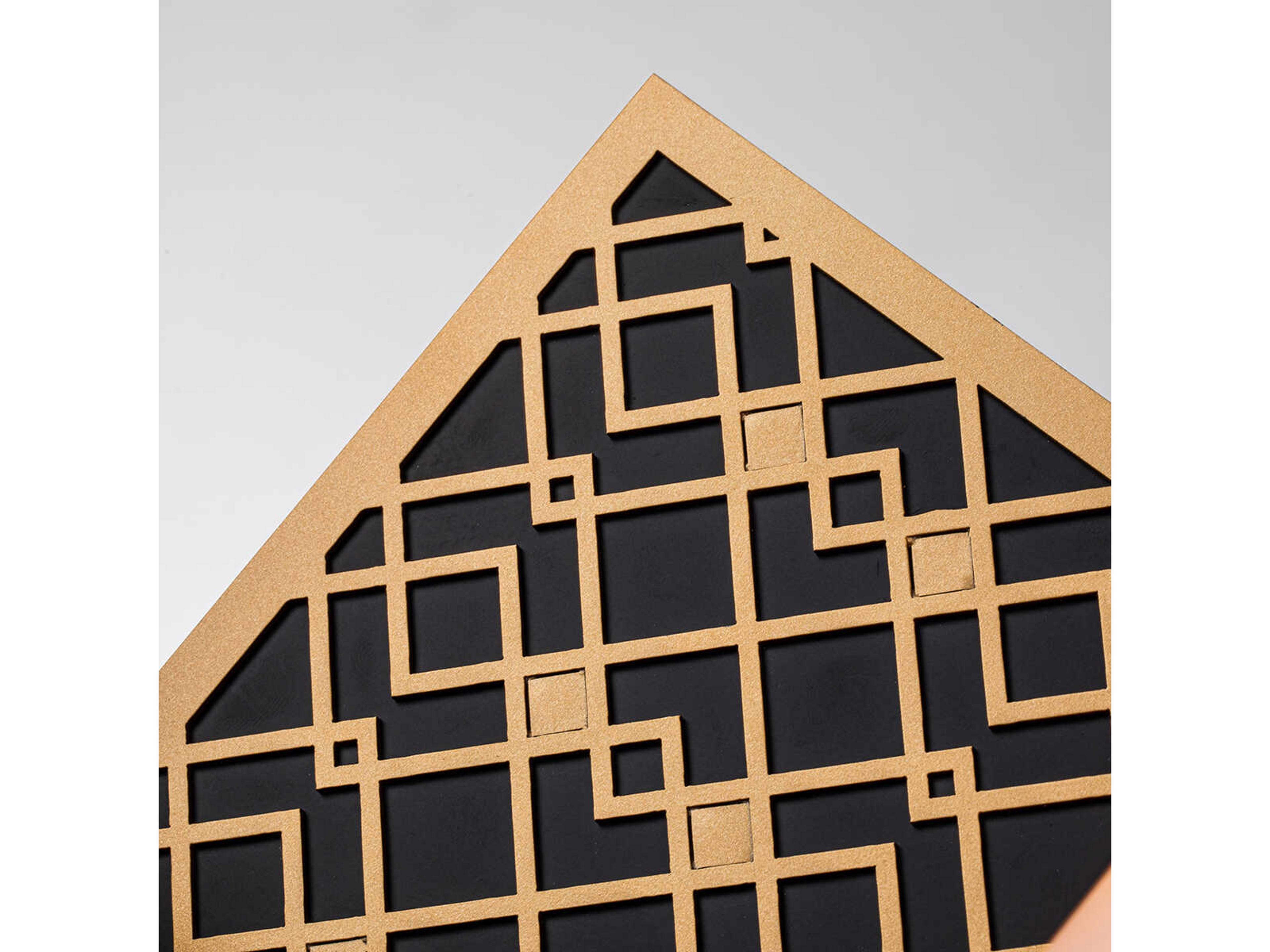 Lucas McKearn Ziggy 3-Light Laquered Gold Black Glass Vanity Light