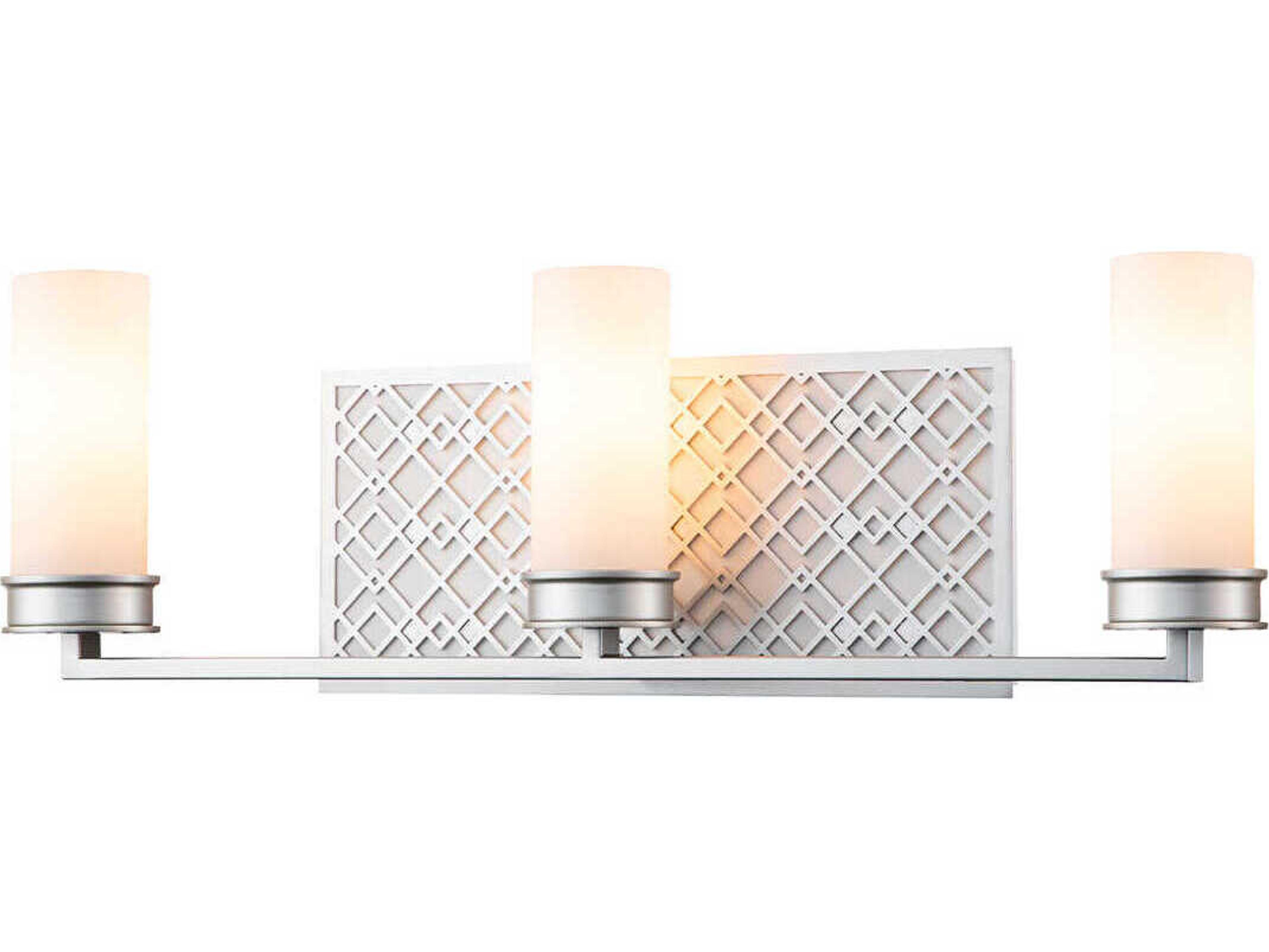 Ziggy 3-Light Laquered Silver Glass Vanity Light