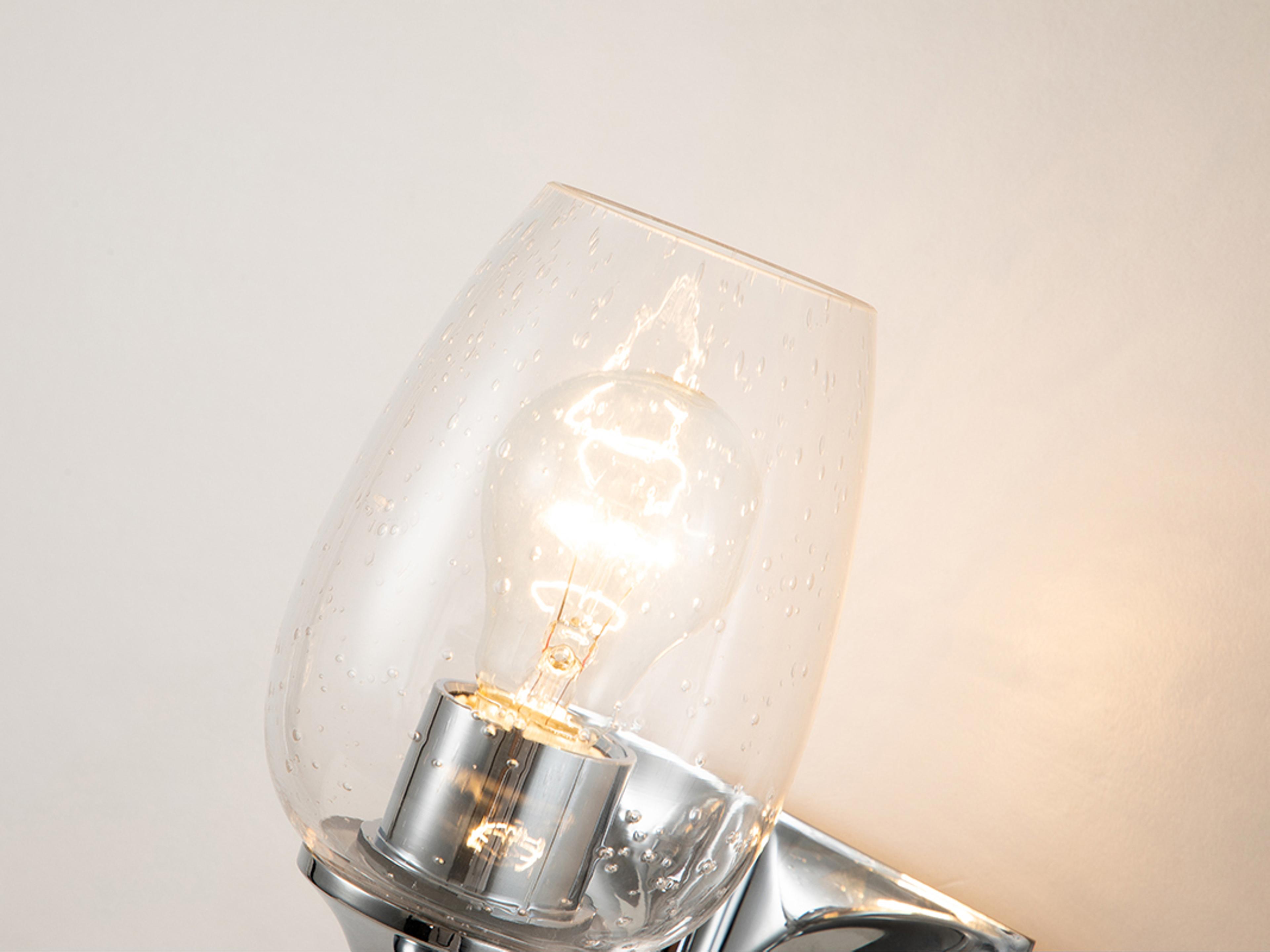 Lucas McKearn Epsilon 1-Light Polished Chrome Glass Wall Sconce