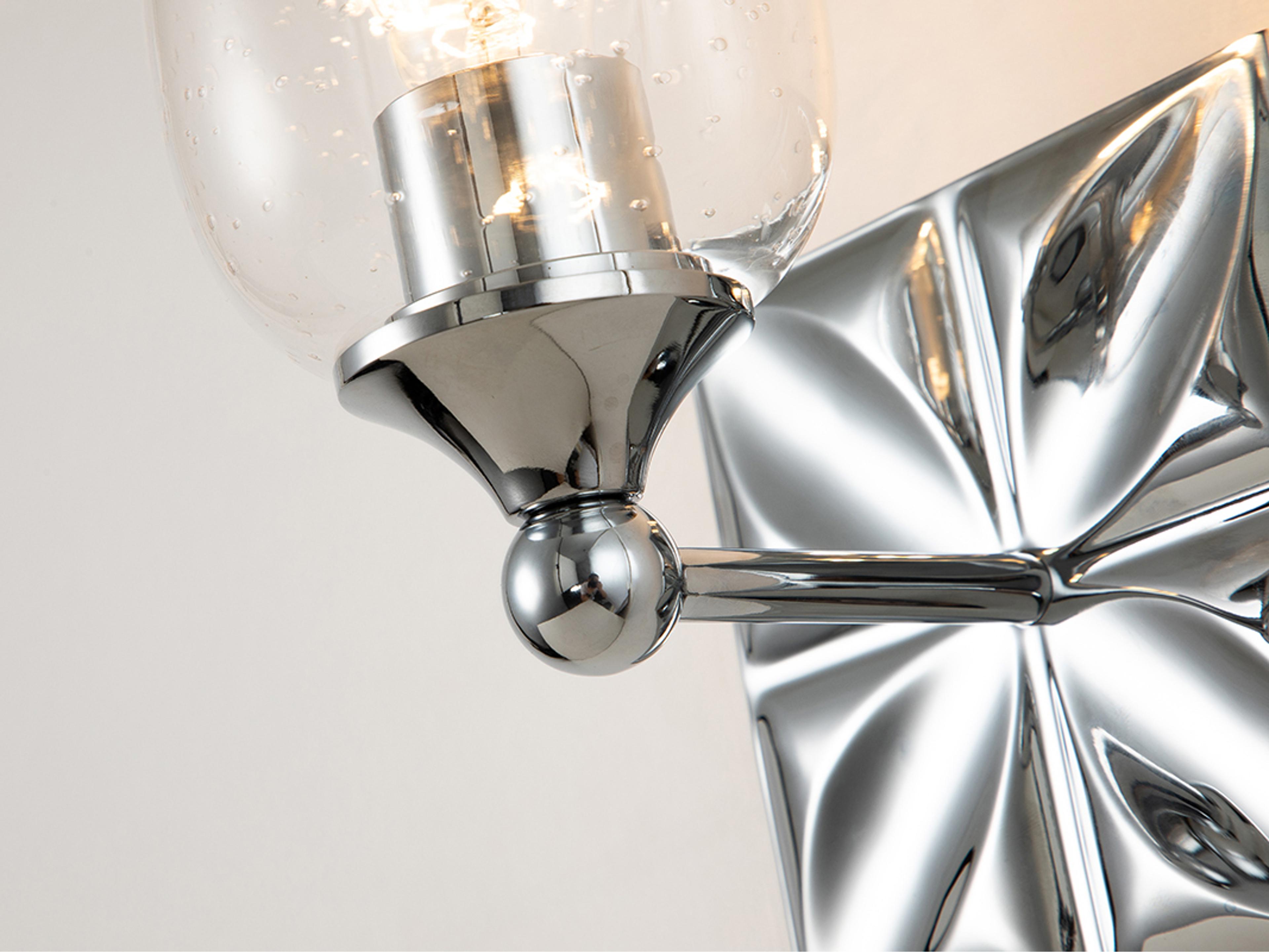 Lucas McKearn Epsilon 1-Light Polished Chrome Glass Wall Sconce