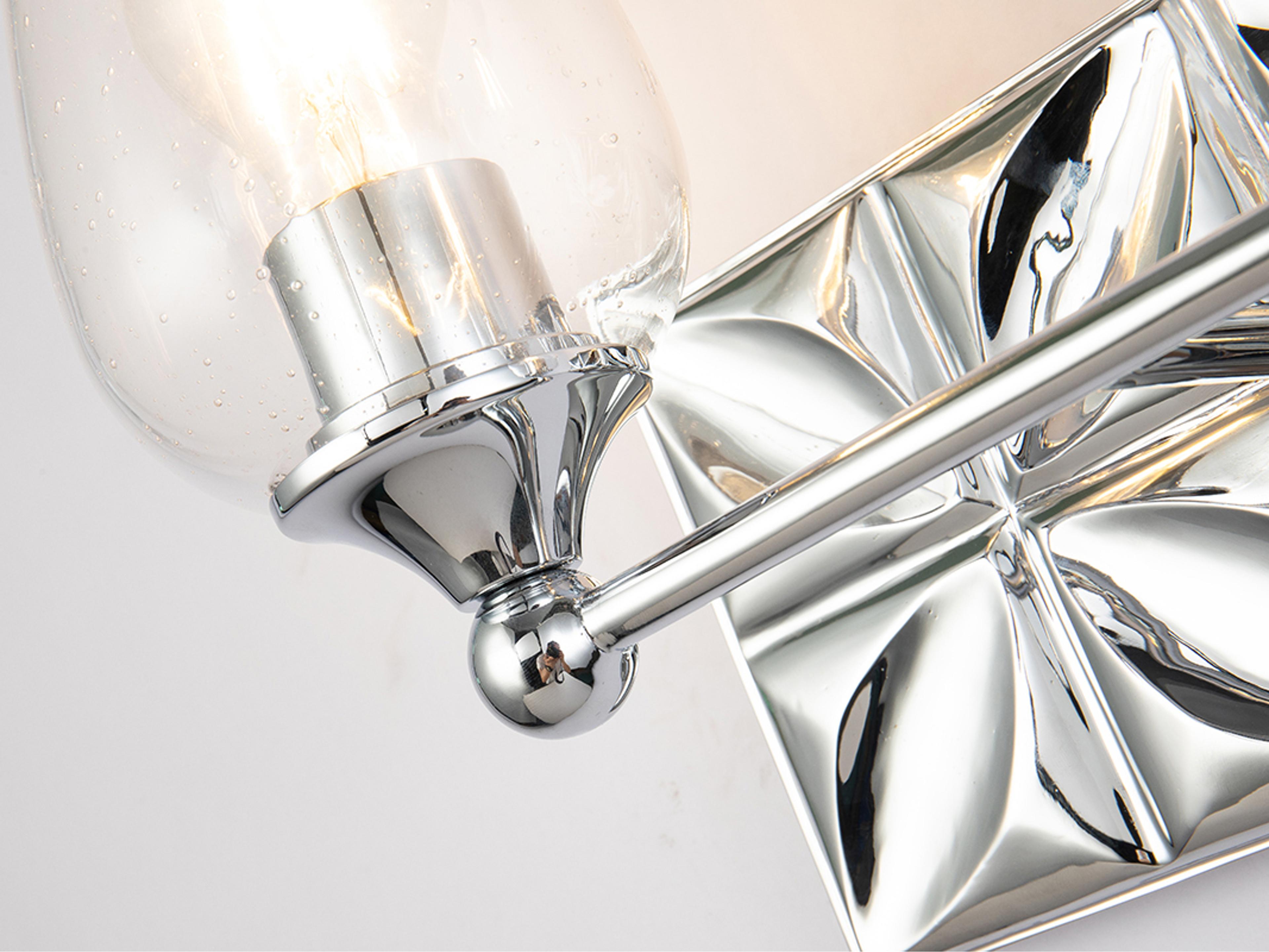 Lucas McKearn Epsilon 2-Light Polished Chrome Glass Vanity Light