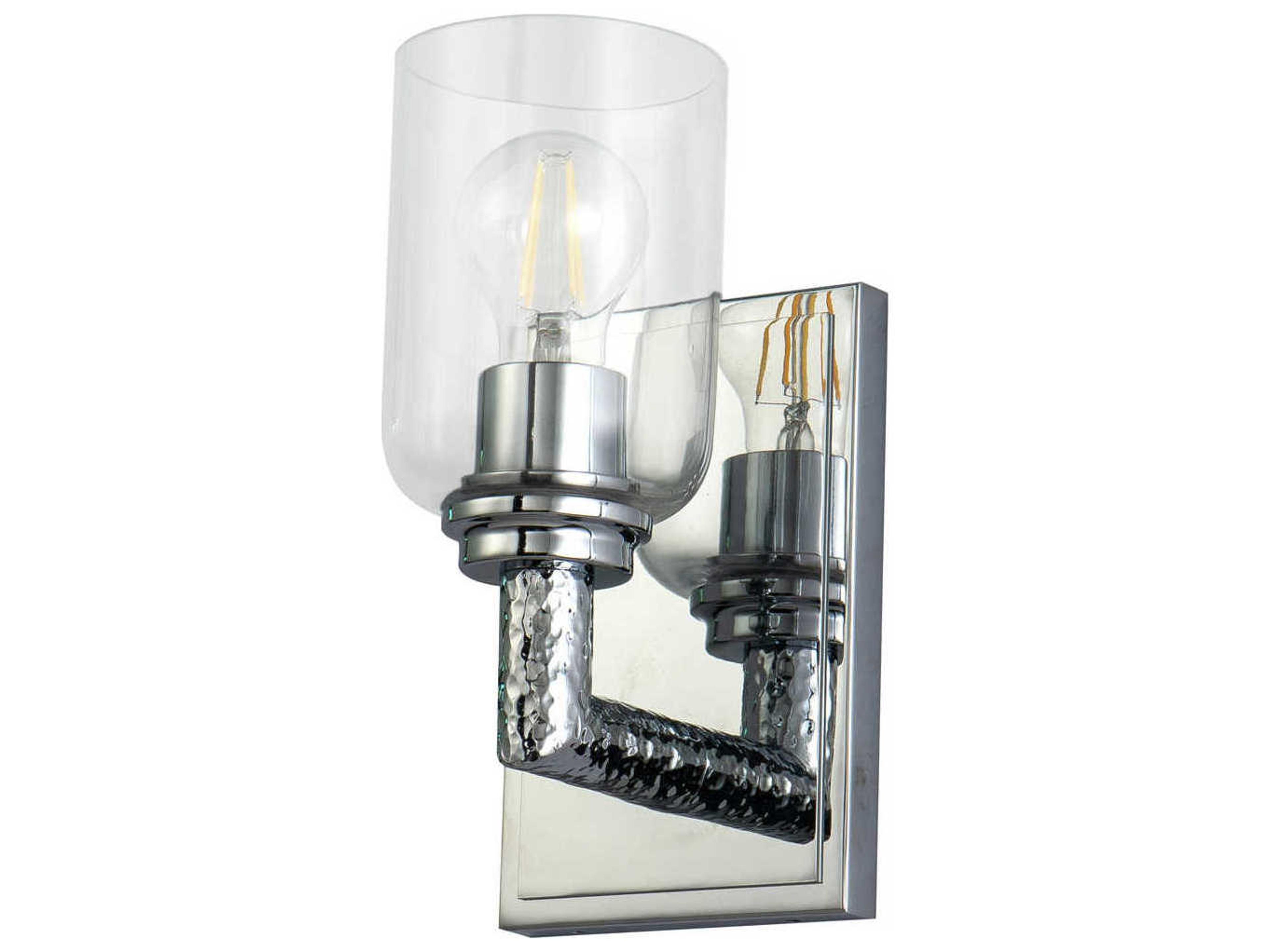 Lucas McKearn Rampart 1-Light Polished Chrome Glass Wall Sconce