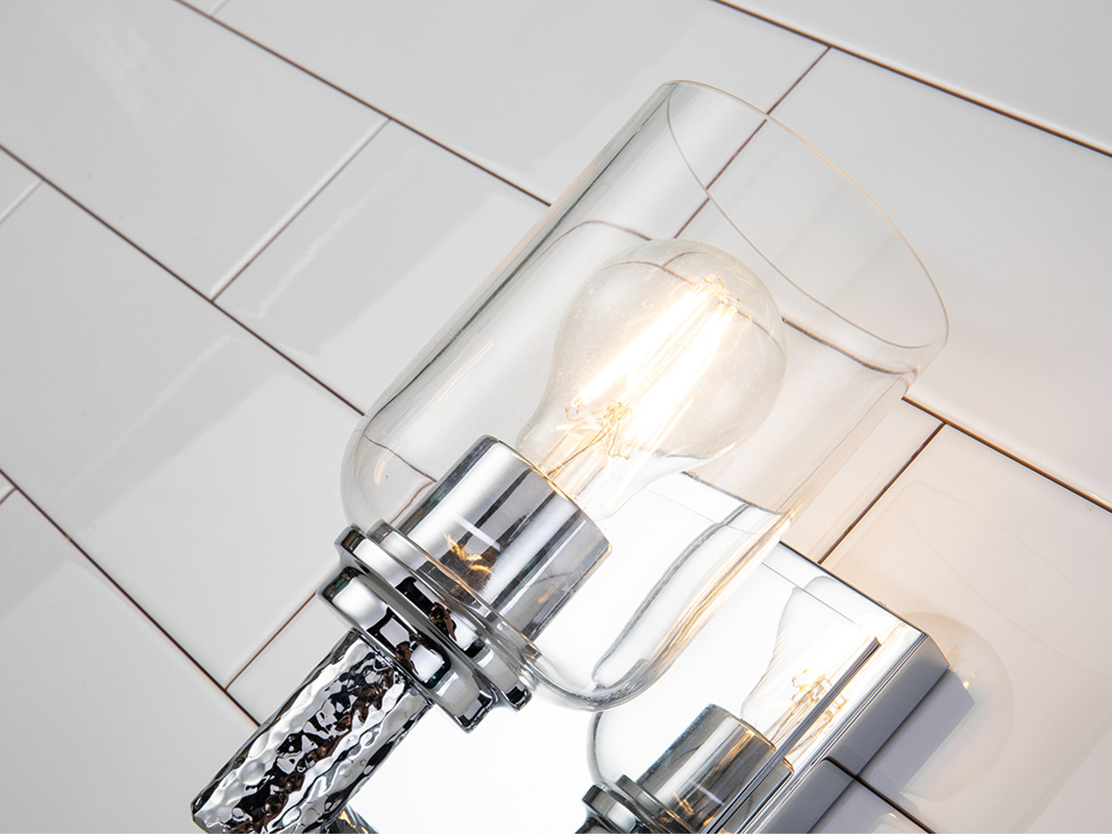 Lucas McKearn Rampart 1-Light Polished Chrome Glass Wall Sconce