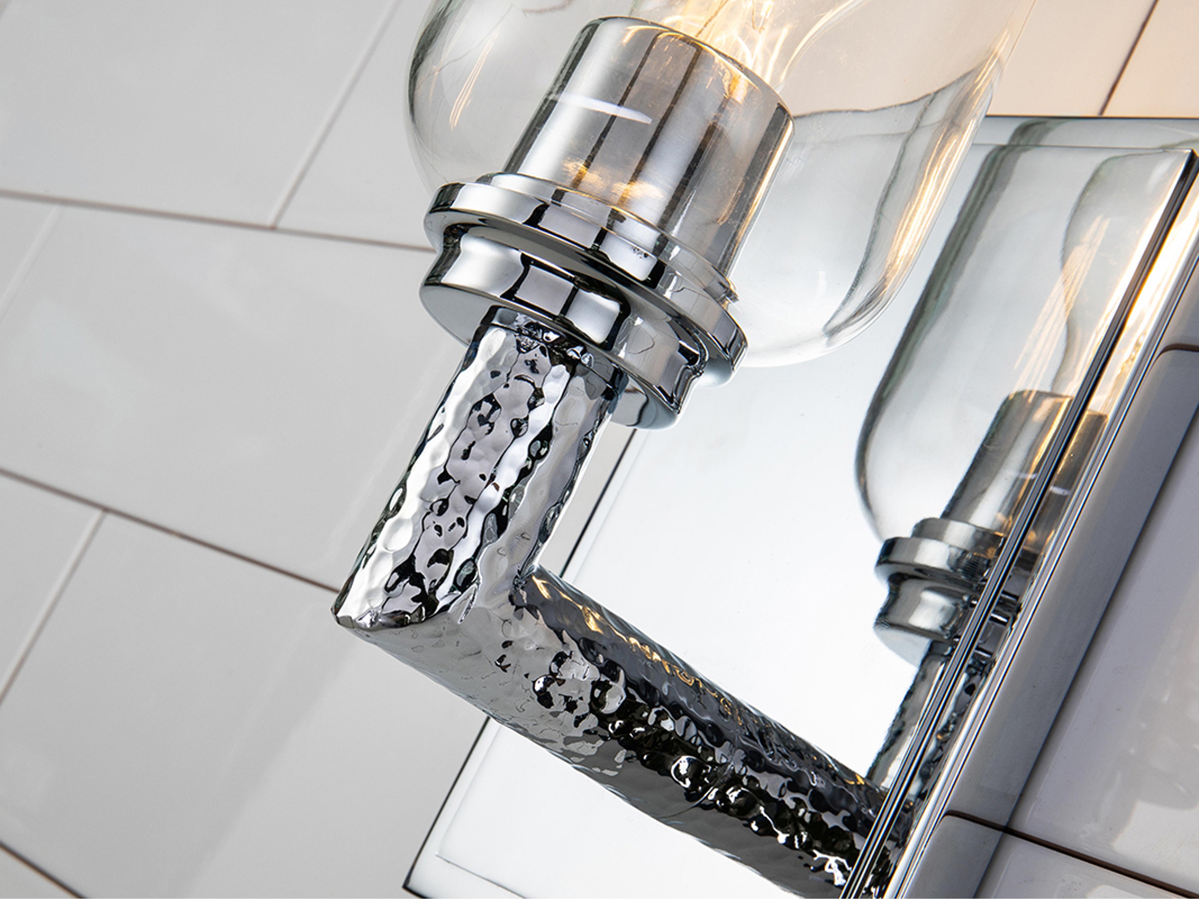 Lucas McKearn Rampart 1-Light Polished Chrome Glass Wall Sconce