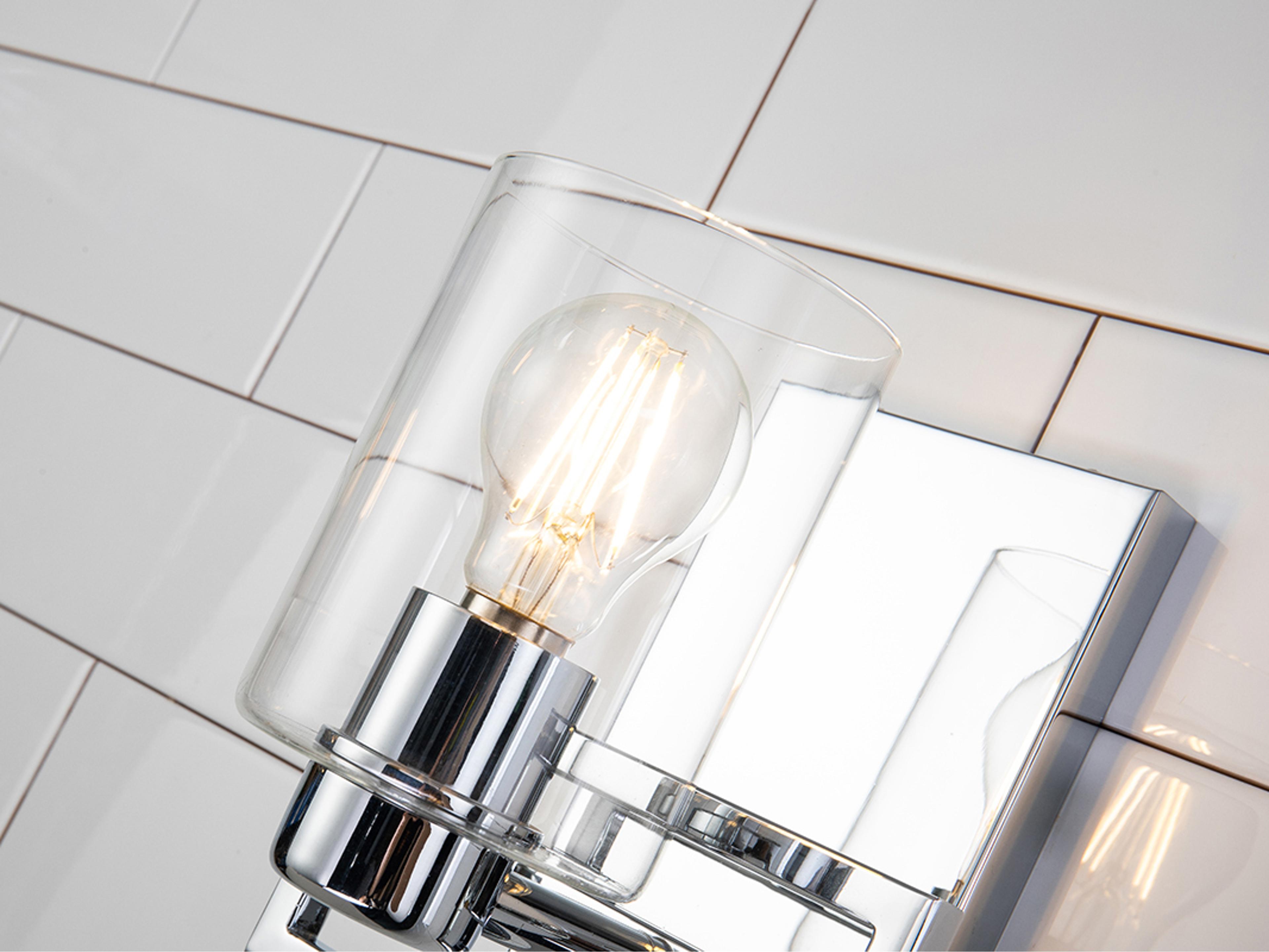 Lucas McKearn Estes 1-Light Polished Chrome Glass Wall Sconce