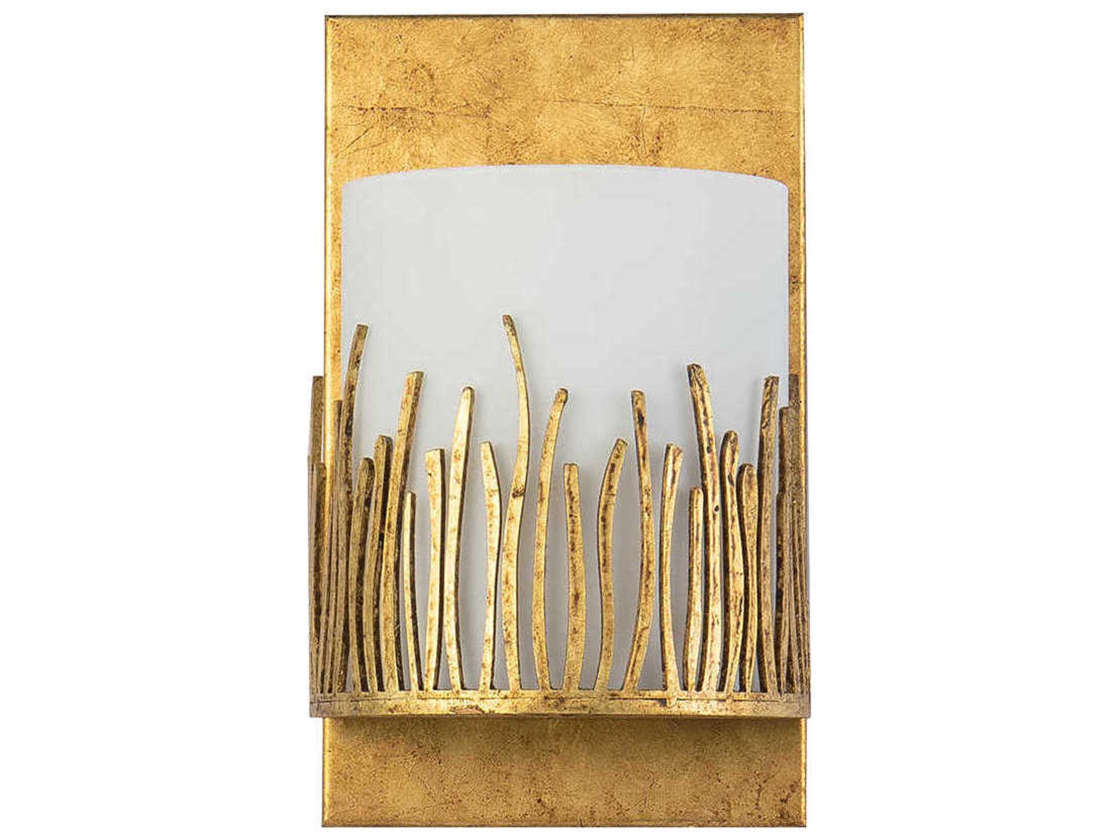 Lucas McKearn Sawgrass 1-Light Gold Glass Wall Sconce