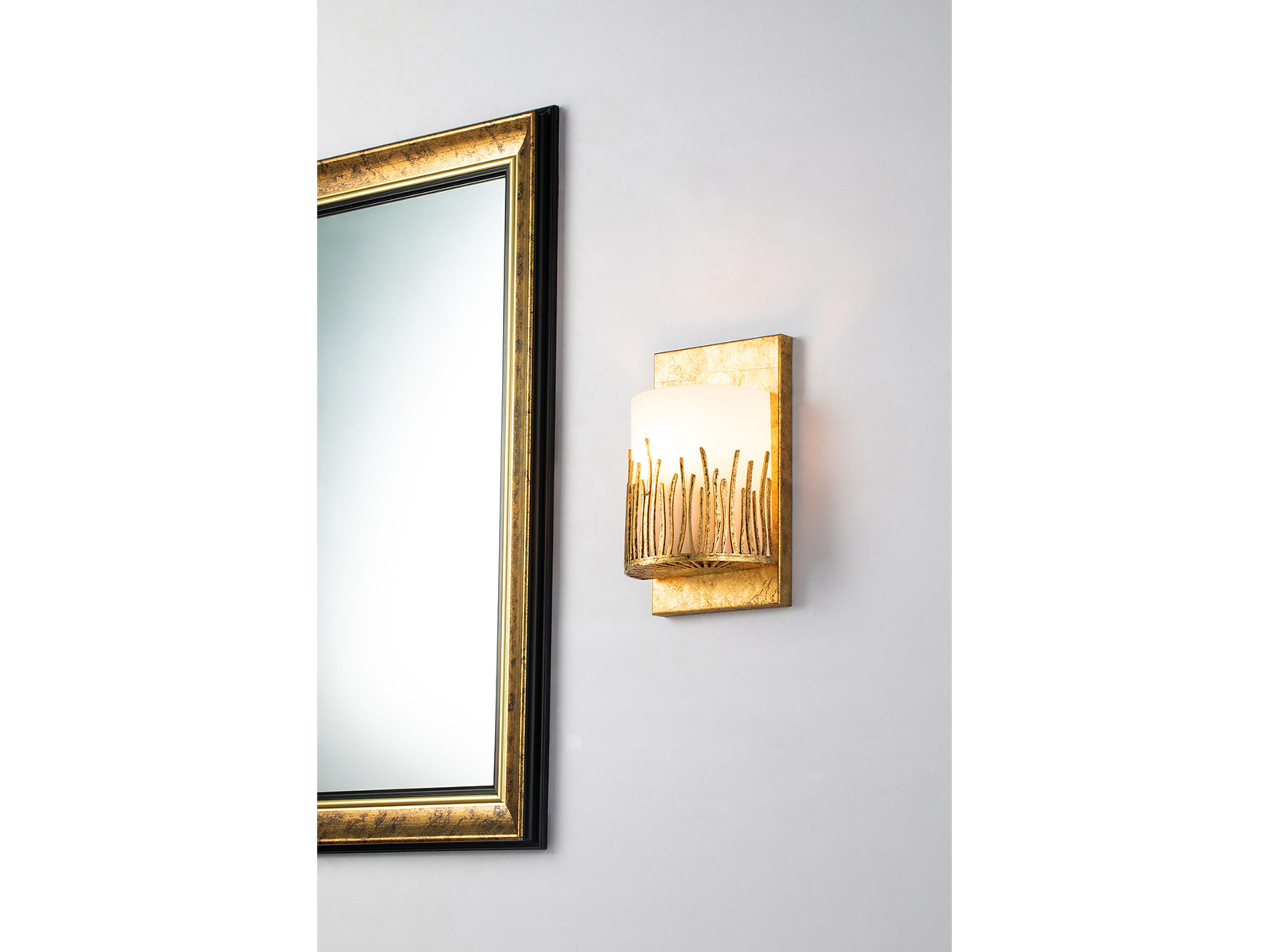 Lucas McKearn Sawgrass 1-Light Gold Glass Wall Sconce