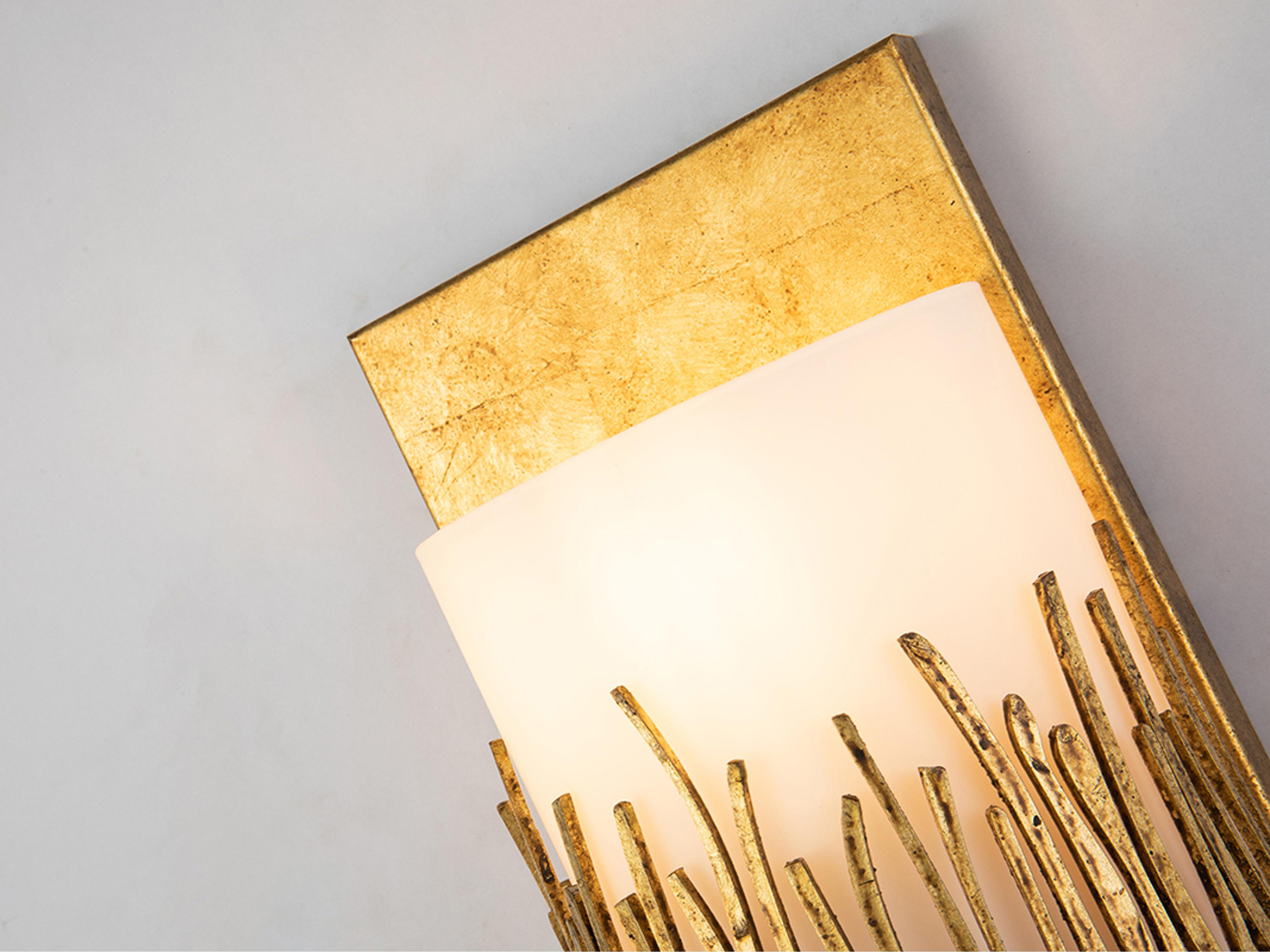 Lucas McKearn Sawgrass 1-Light Gold Glass Wall Sconce