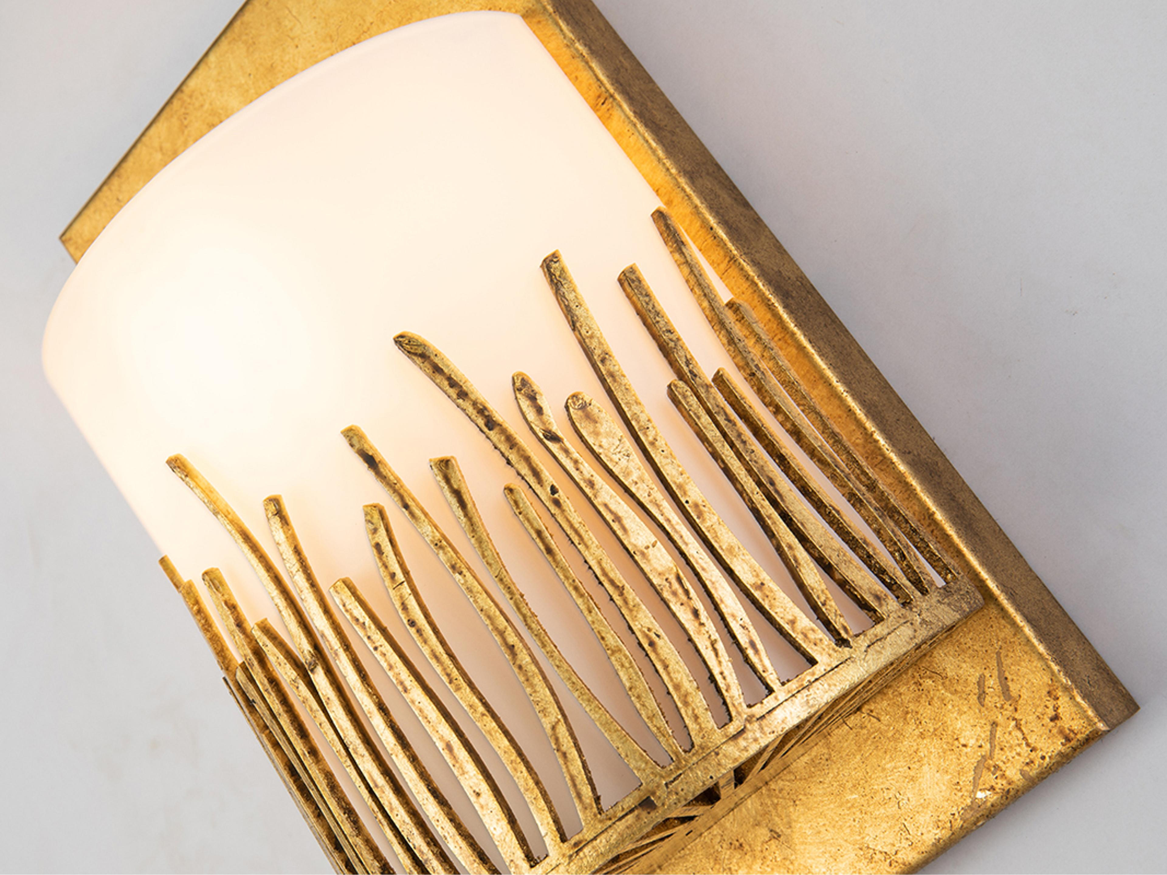 Lucas McKearn Sawgrass 1-Light Gold Glass Wall Sconce