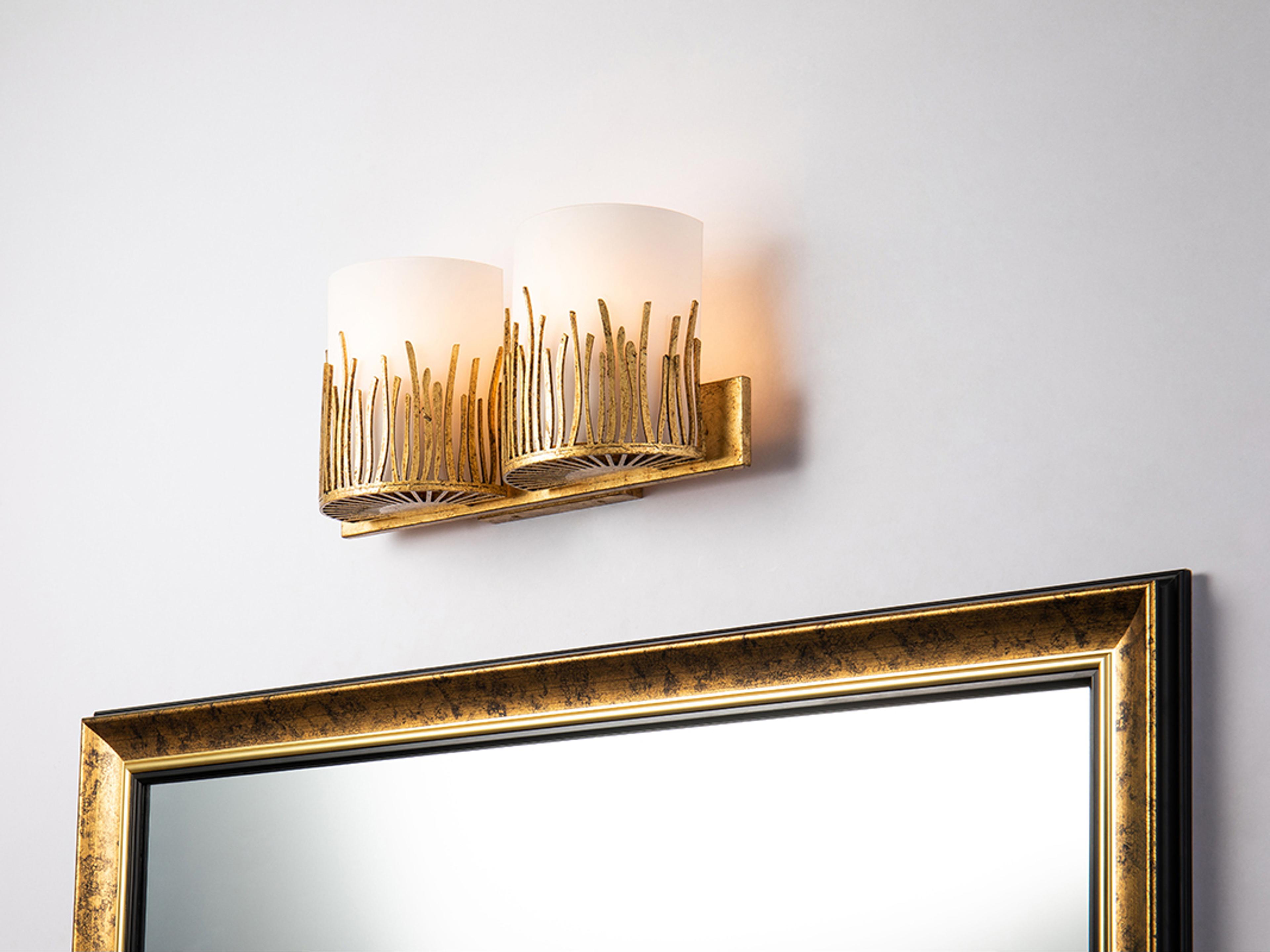 Lucas McKearn Sawgrass 2-Light Gold Glass Vanity Light